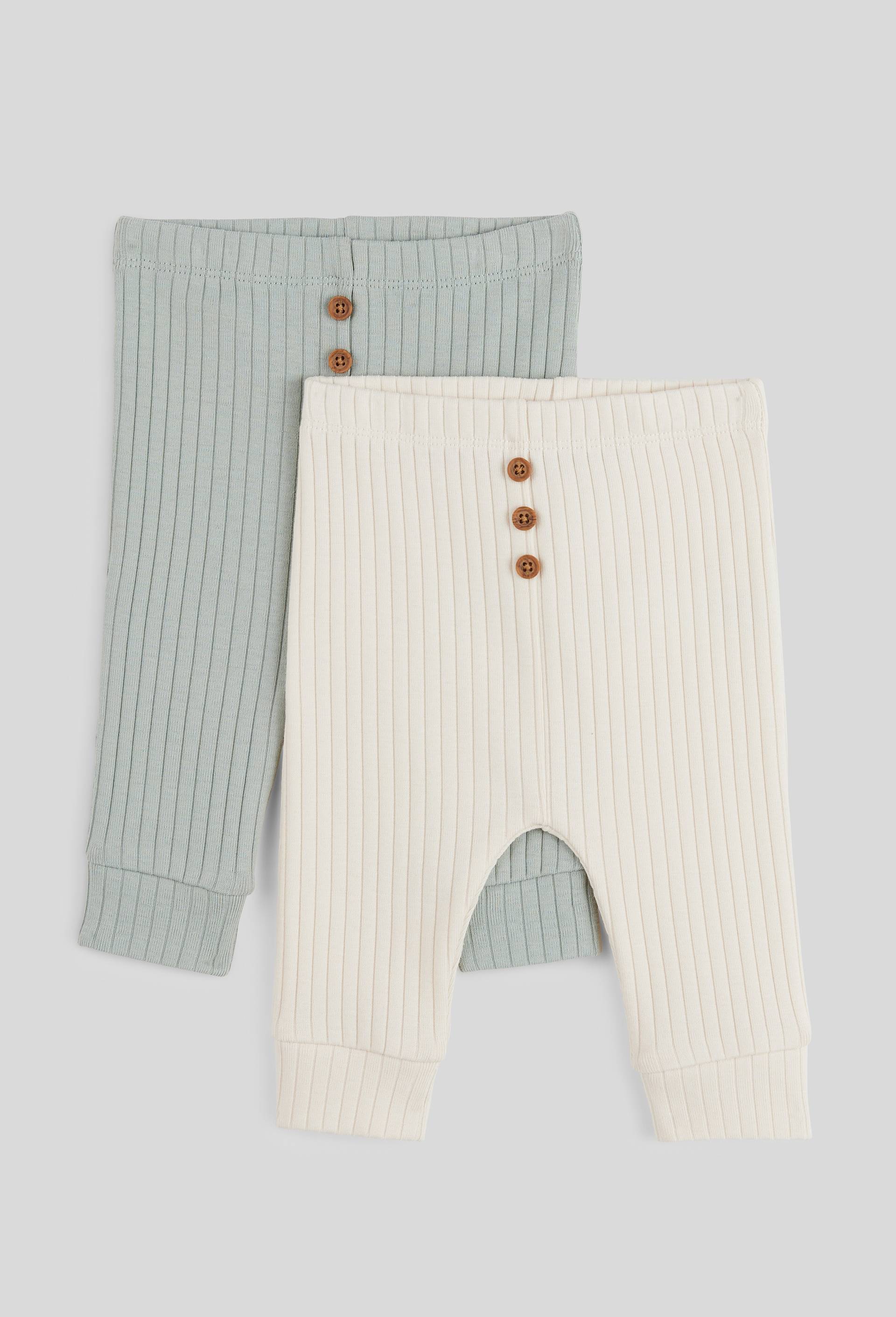 Lot de 2 leggings unis en coton BIO GOTS, Beige clair, large image number 0