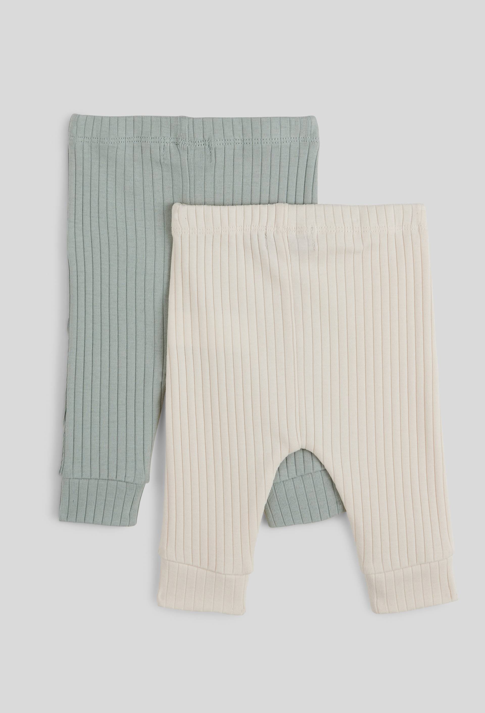 Lot de 2 leggings unis en coton BIO GOTS, Beige clair, large image number 1