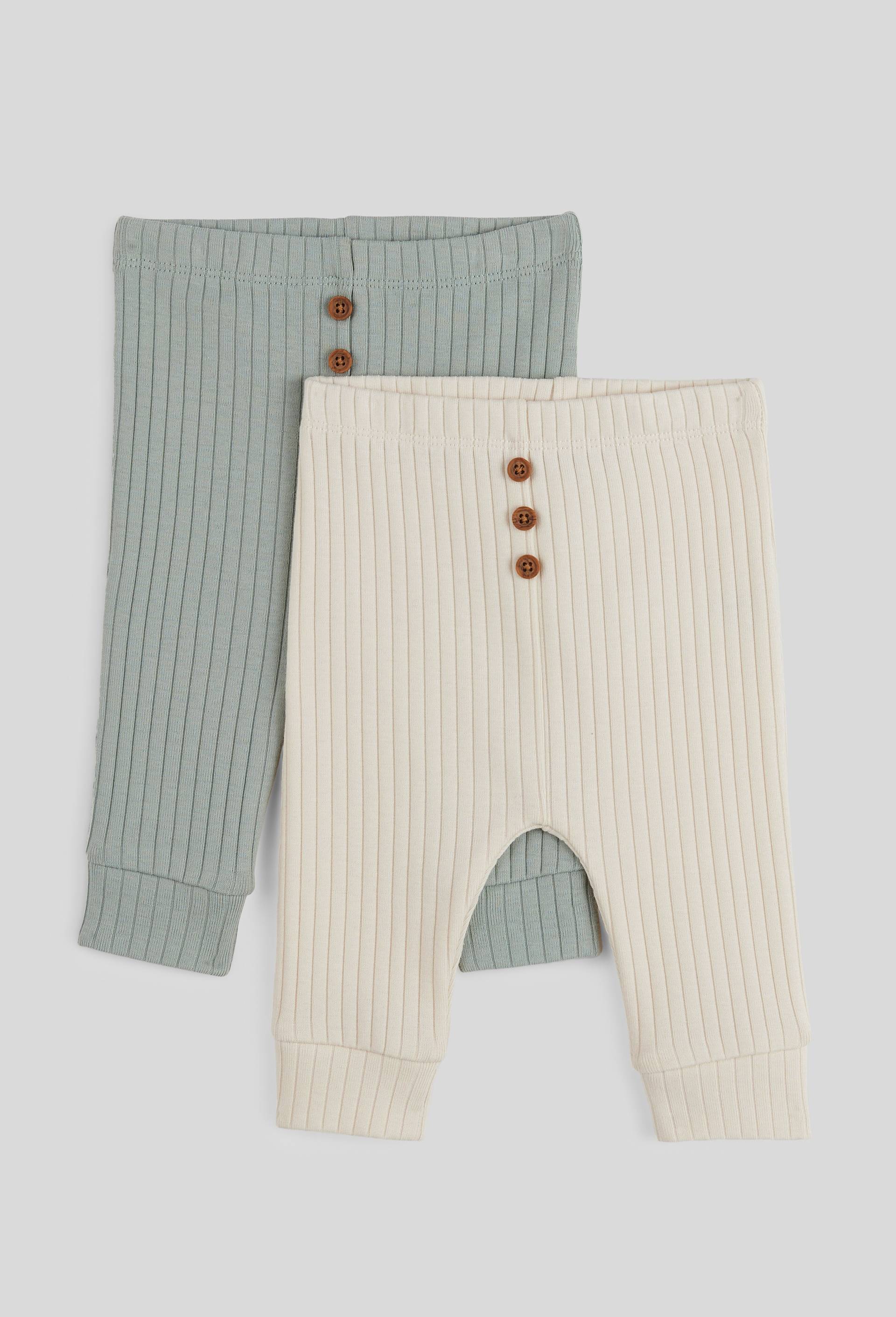 Lot de 2 leggings unis en coton BIO GOTS, Beige clair, large image number 1