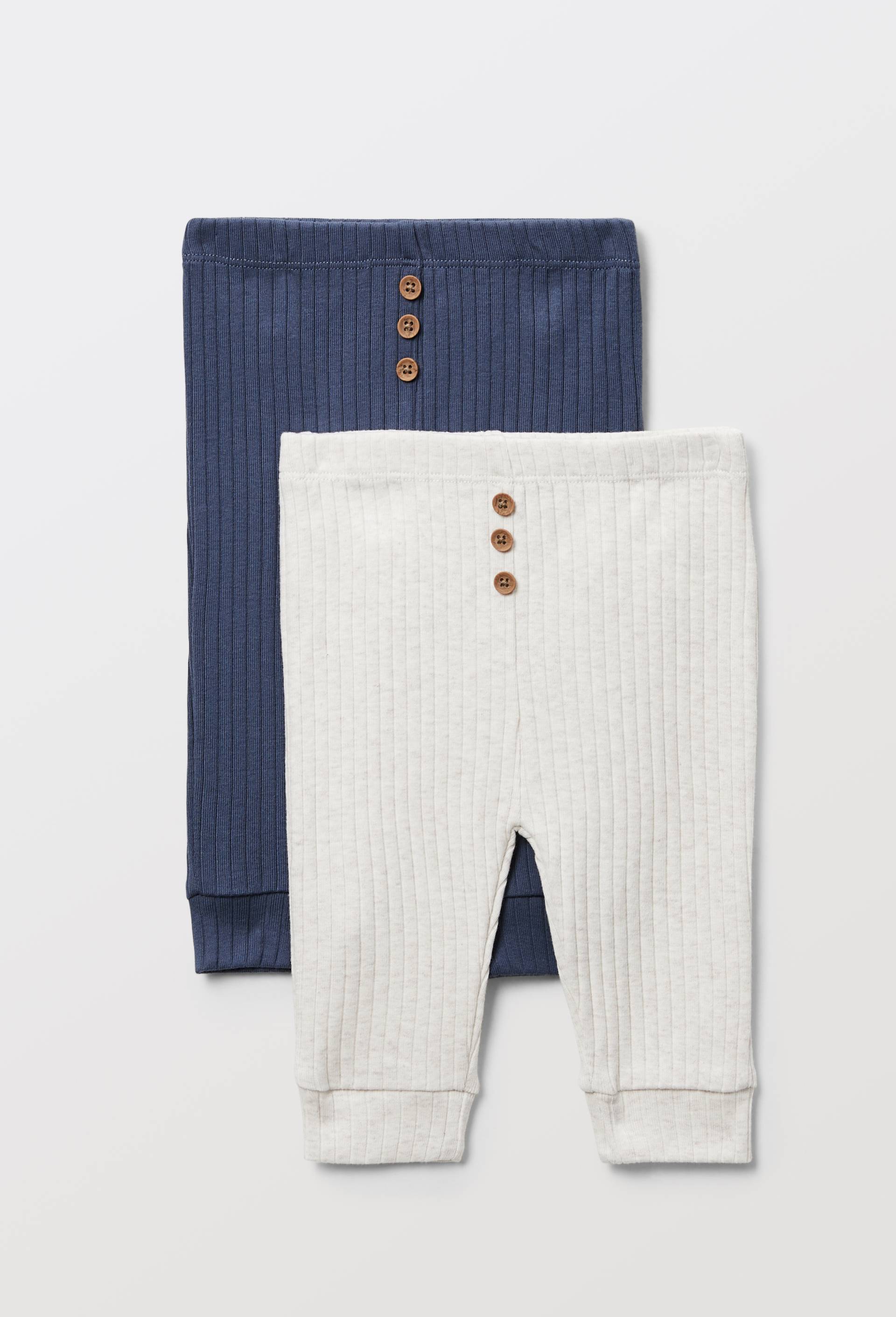 Lot de 2 leggings unis en coton BIO GOTS, Ecru, large image number 0