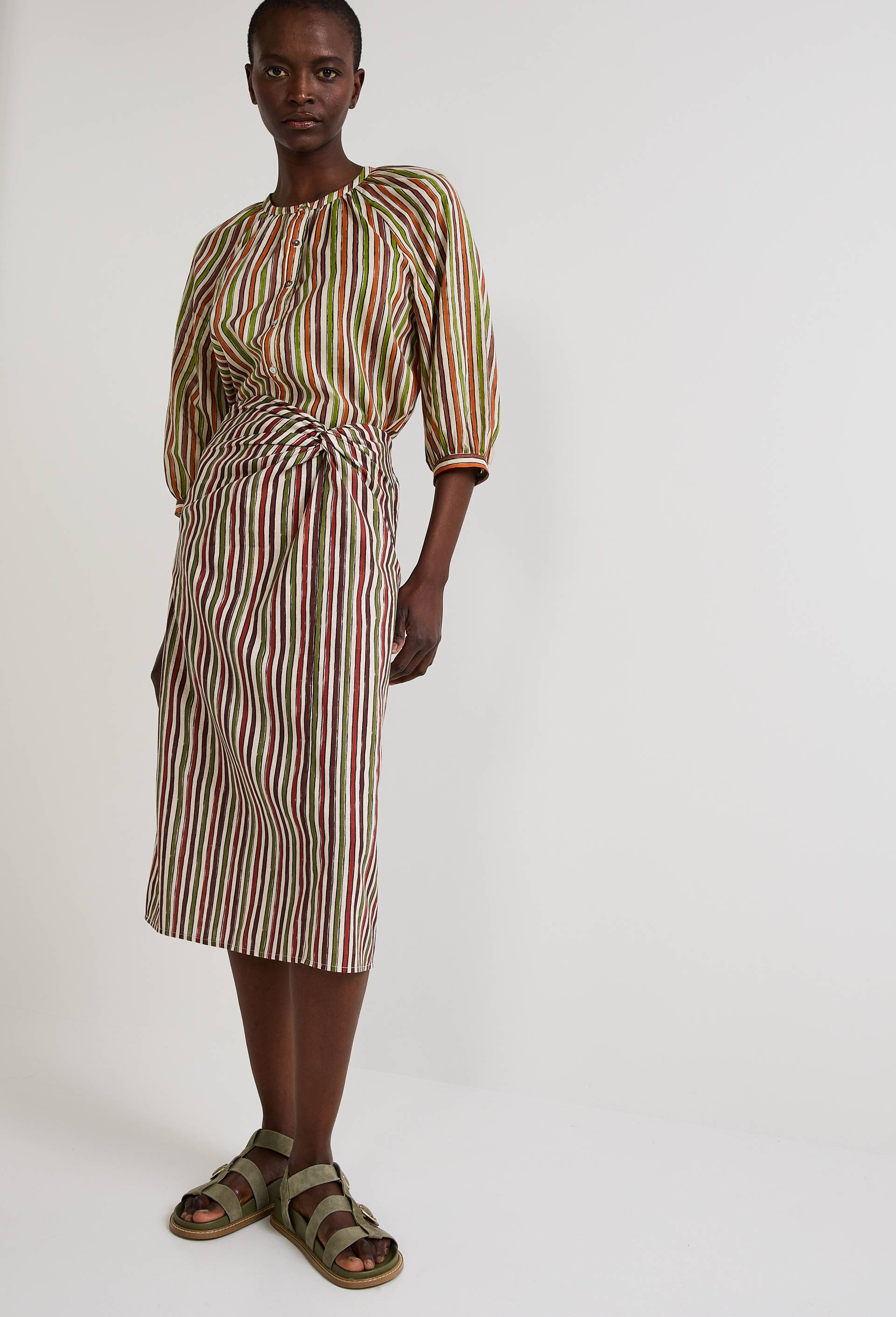 Jupe midi portefeuille, Beige clair, large image number 0