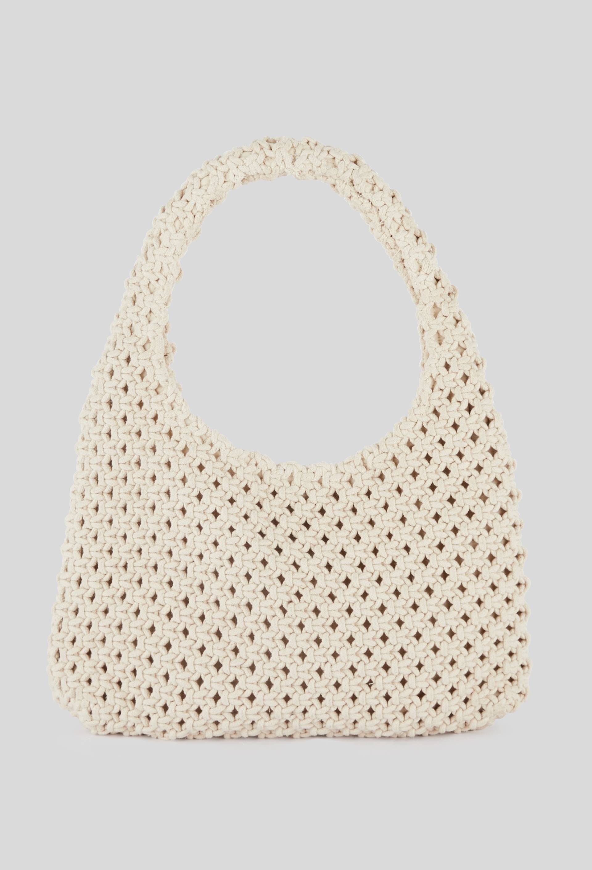 Sac en crochet porté épaule, Ecru, large image number 2