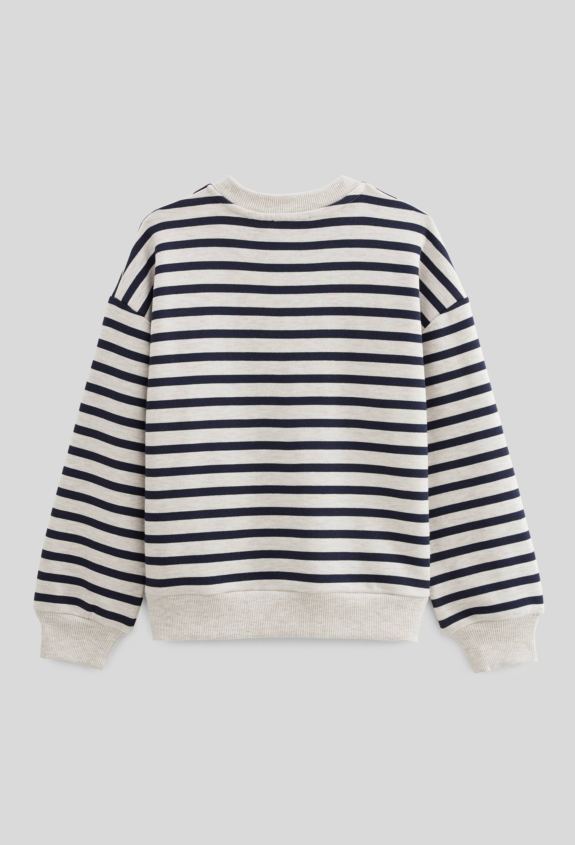 Sweat ray&eacute; contenant du coton BIO GOTS, Beige clair, large image number 2