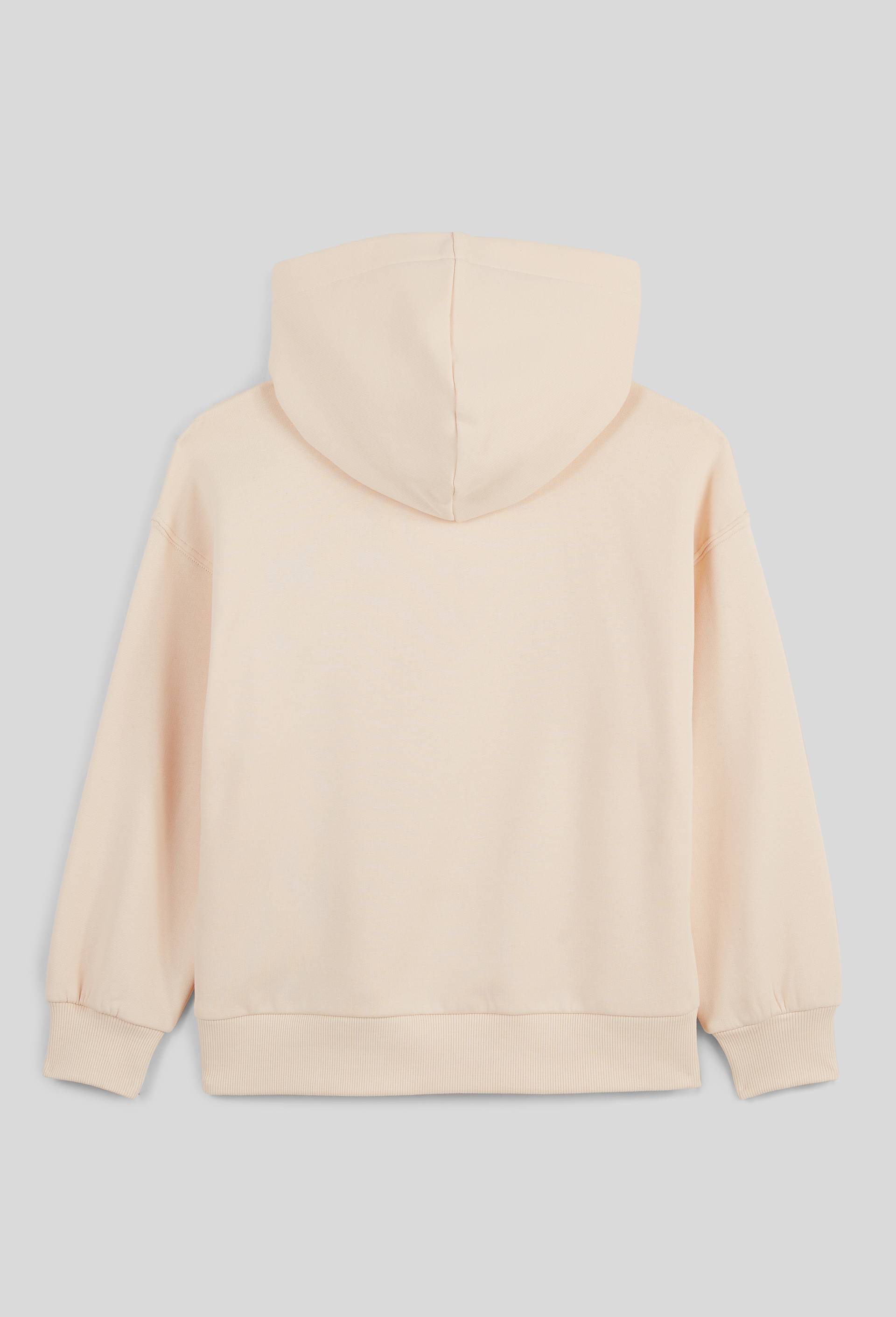 Sweat &agrave; capuche &agrave; message imprim&eacute; contenant du coton BIO, Beige clair, large image number 3