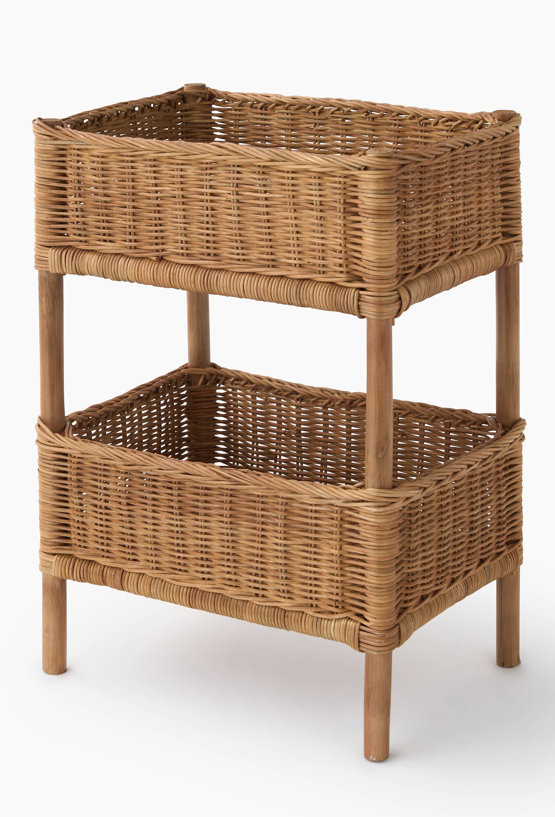 Meuble de rangement, 35x25xH50cm, en rotin, Beige clair, large image number 0