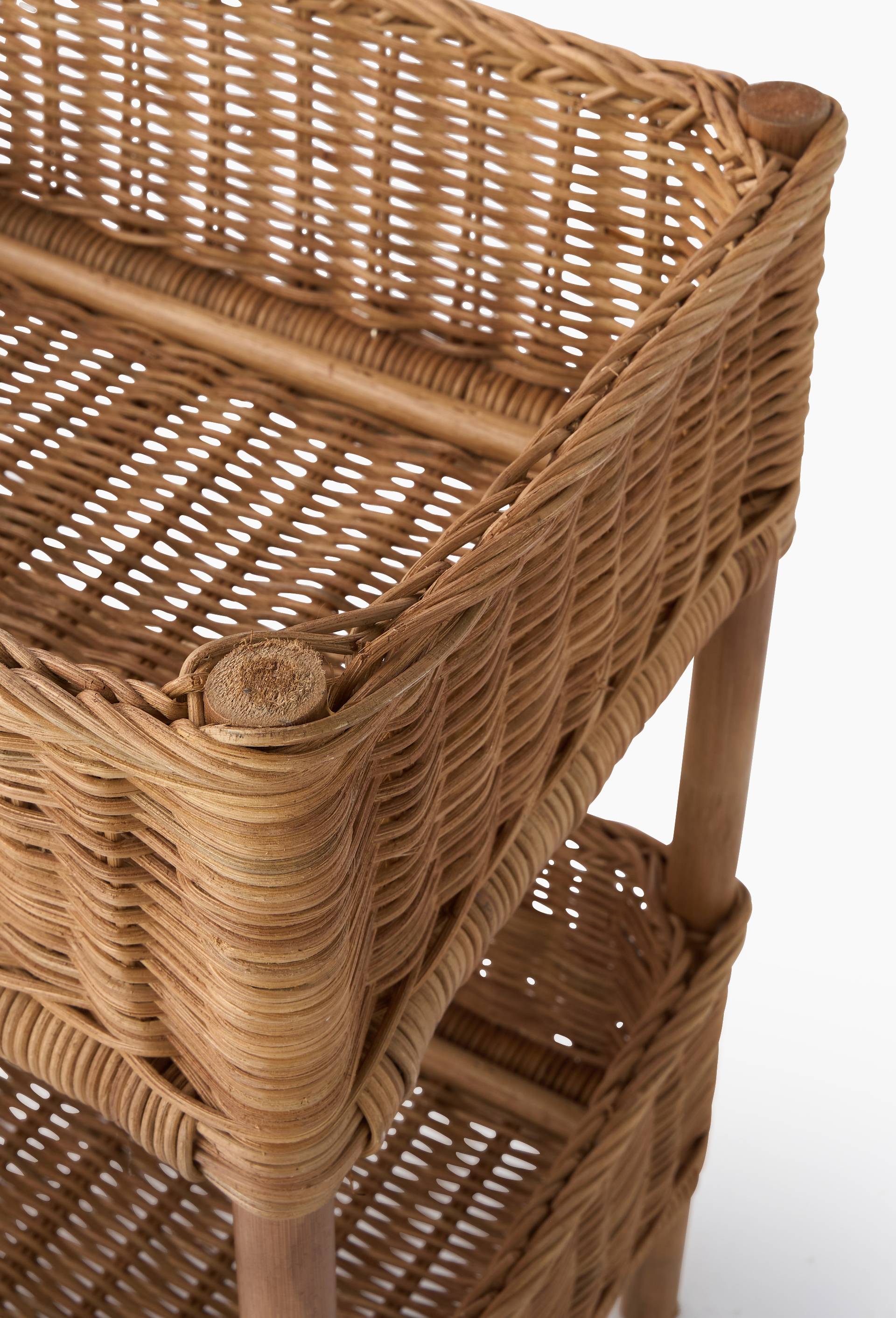 Meuble de rangement, 35x25xH50cm, en rotin, Beige clair, large image number 1.0