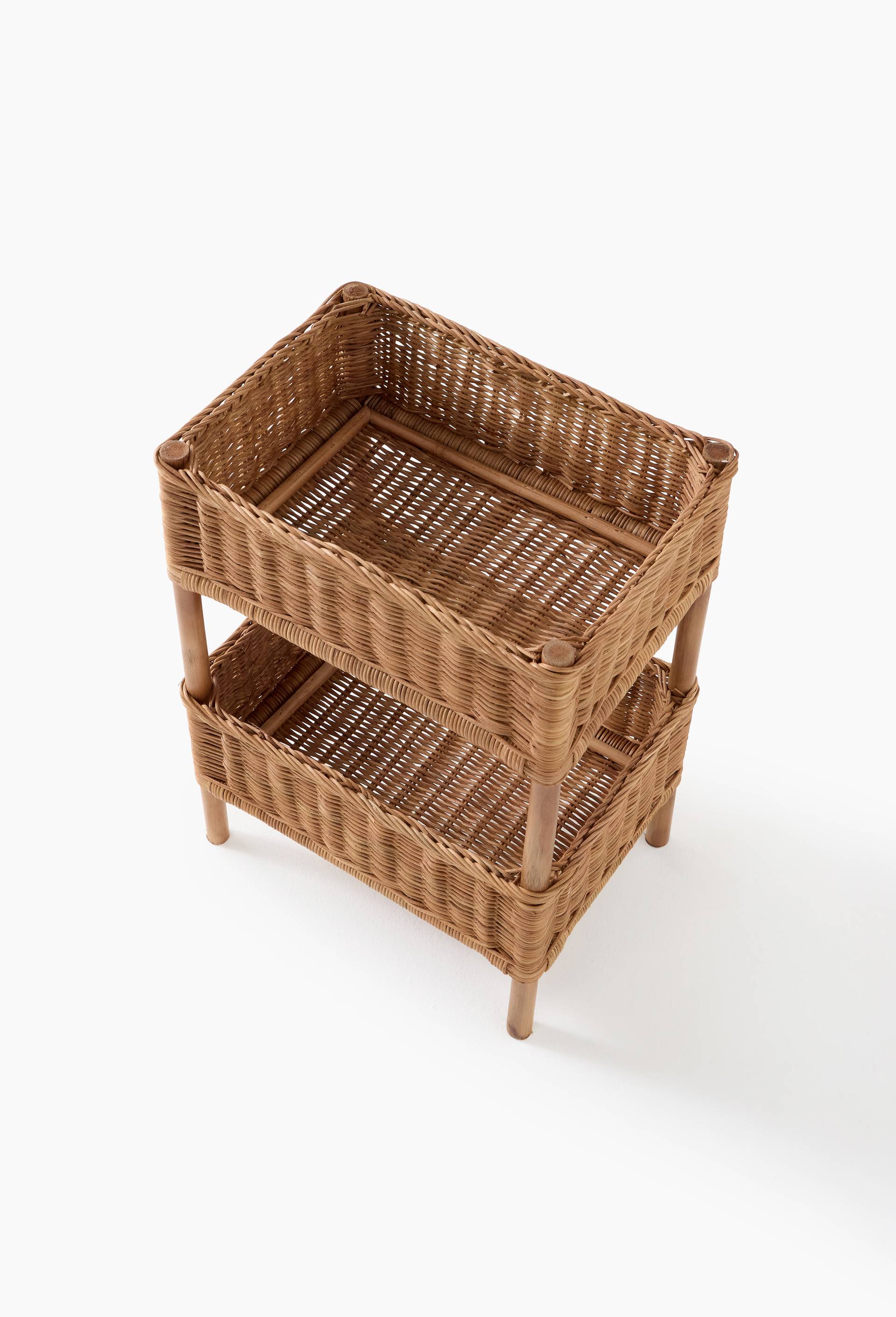 Meuble de rangement, 35x25xH50cm, en rotin, Beige clair, large image number 2