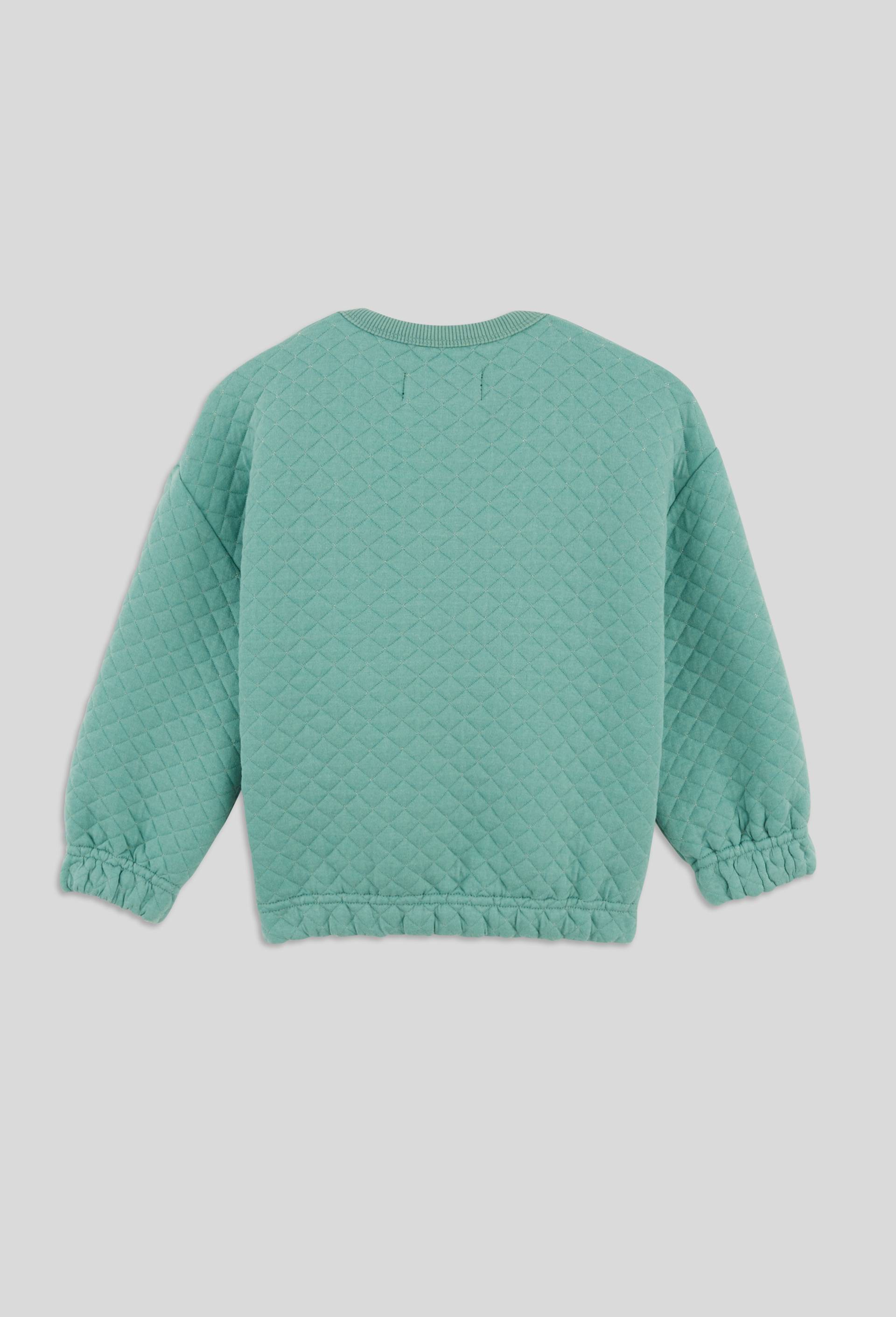 Cardigan zipp&eacute; en molleton matelass&eacute; contenant du coton BIO GOTS, Vert, large image number 1