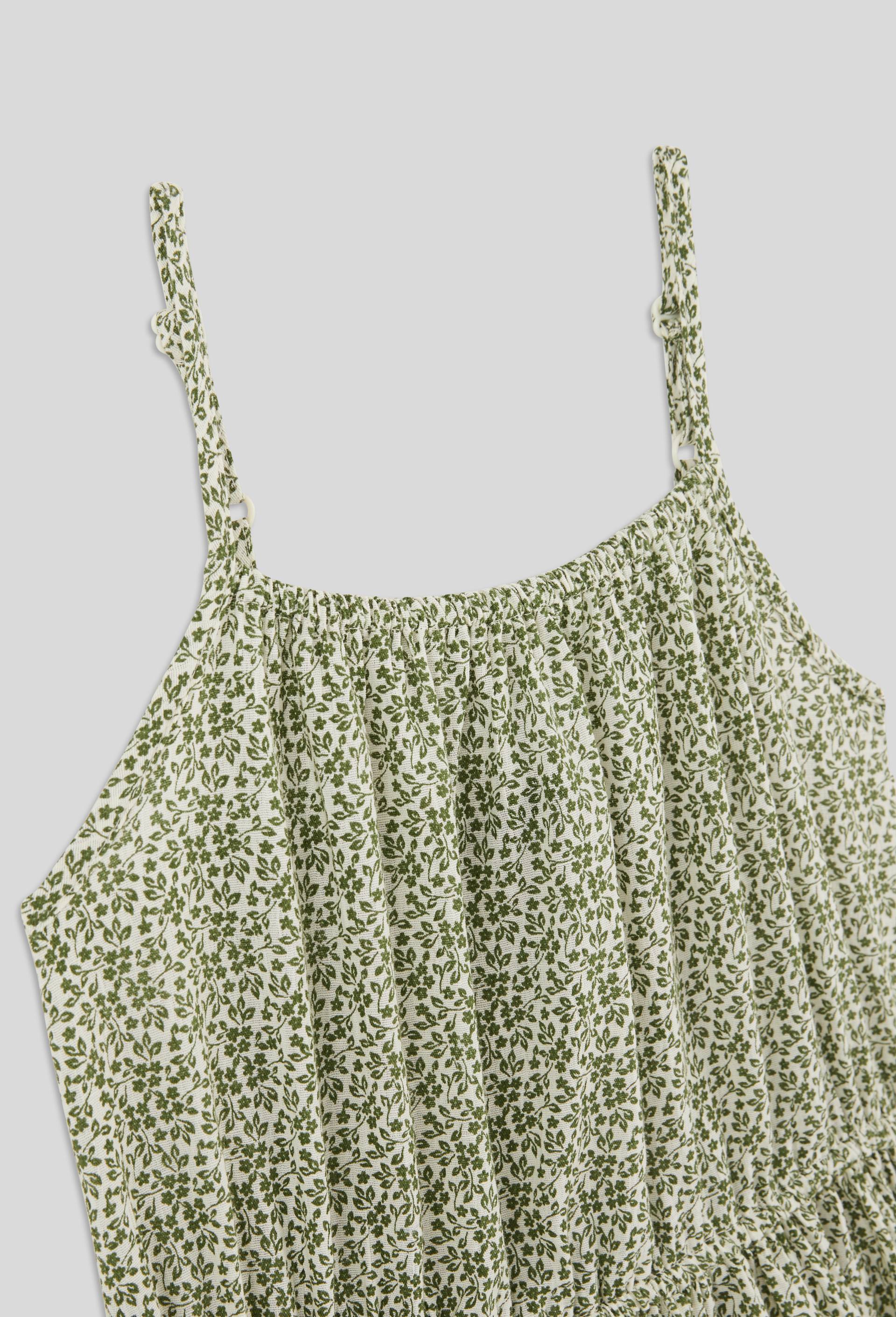 Robe bretelle imprimée en coton BIO, Vert, large image number 2