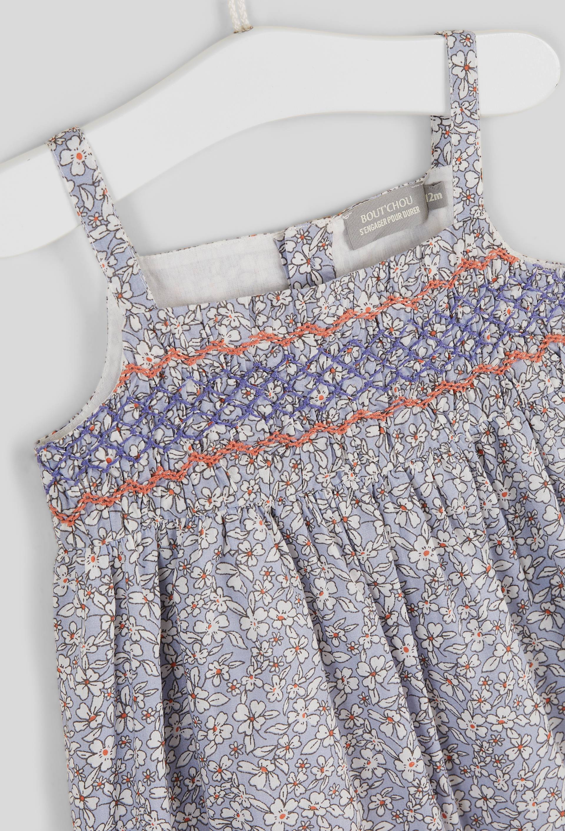 Robe &agrave; bretelles doubl&eacute;e avec culotte imprim&eacute;es en coton BIO, certifi&eacute; OEKO-TEX, Bleu, large image number 2