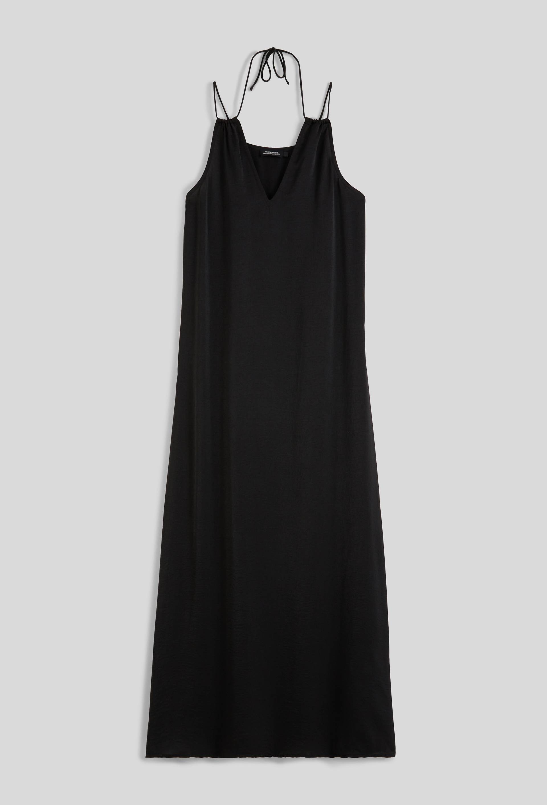 Robe &agrave; bretelles unie, Noir, large image number 2