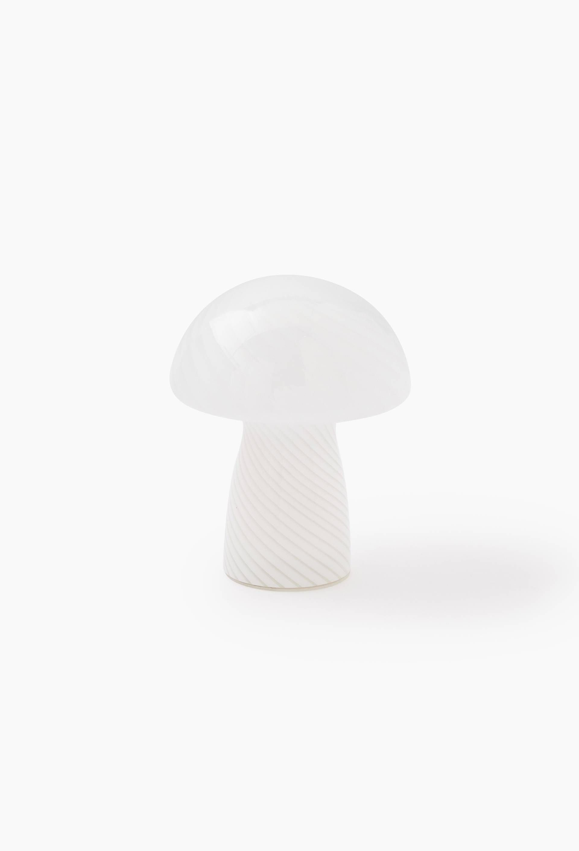 Lampe champignon, 16xH21cm, en verre, Blanc, large image number 0