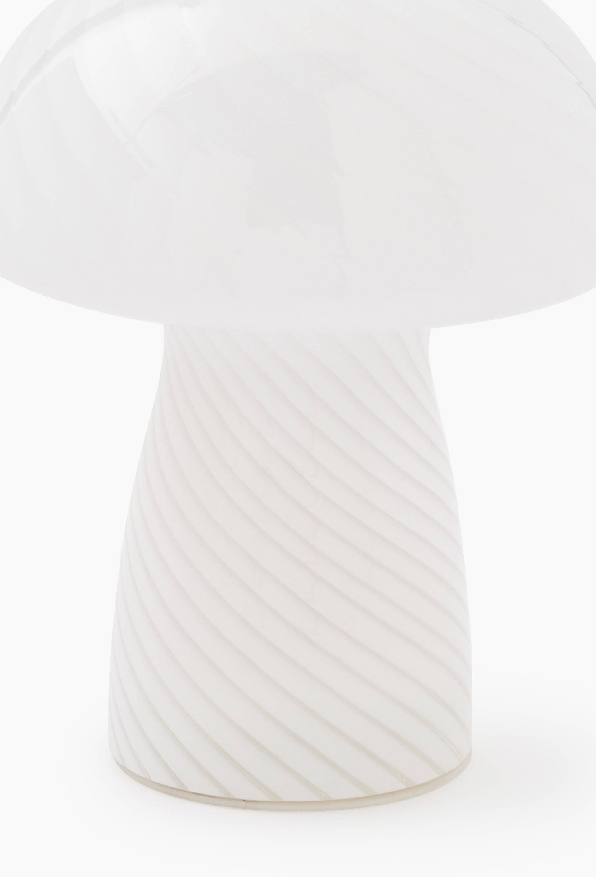 Lampe champignon, 16xH21cm, en verre, Blanc, large image number 1