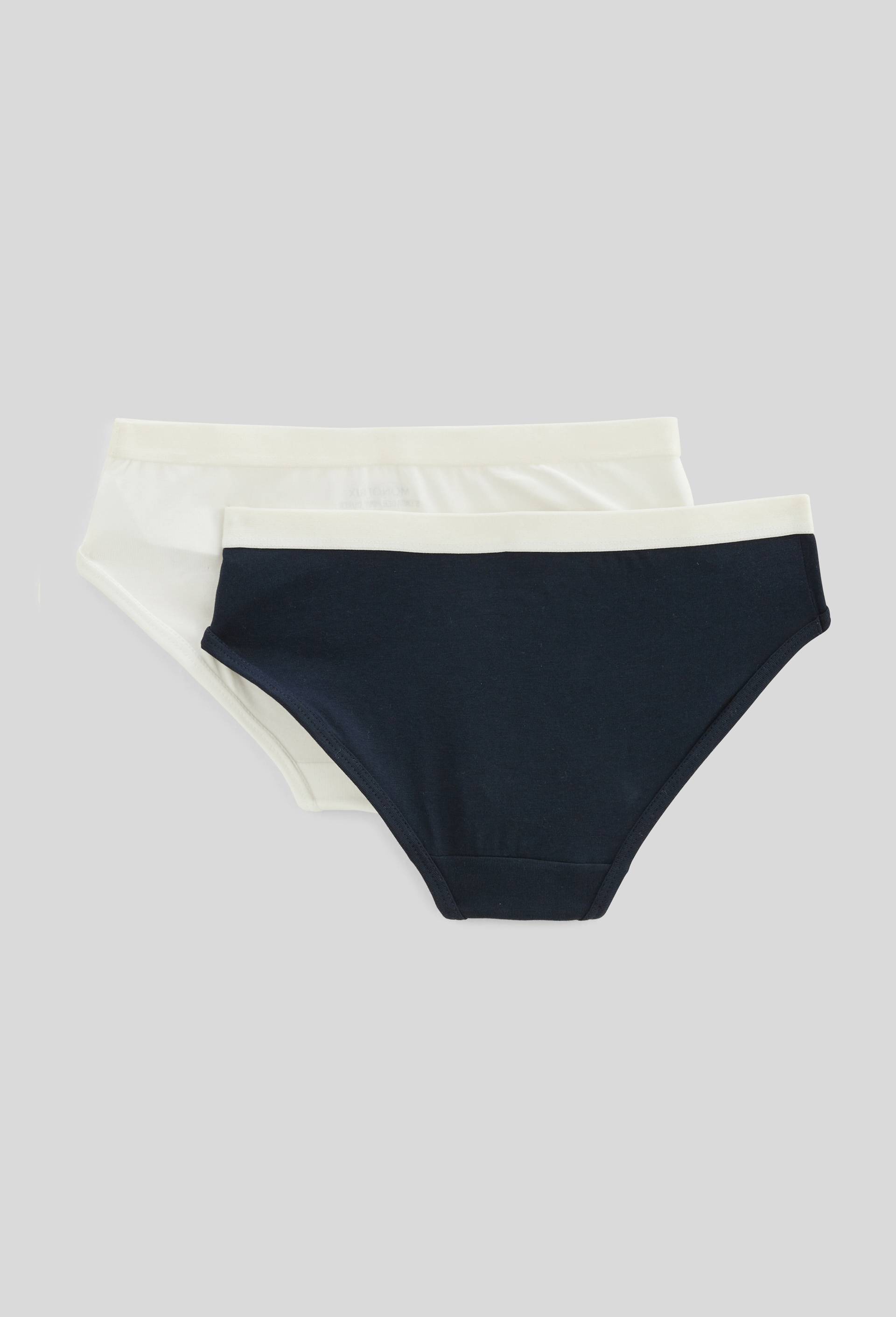 Lot de 2 culottes de sport unies en coton BIO GOTS, Bleu fonc&eacute;, large image number 1