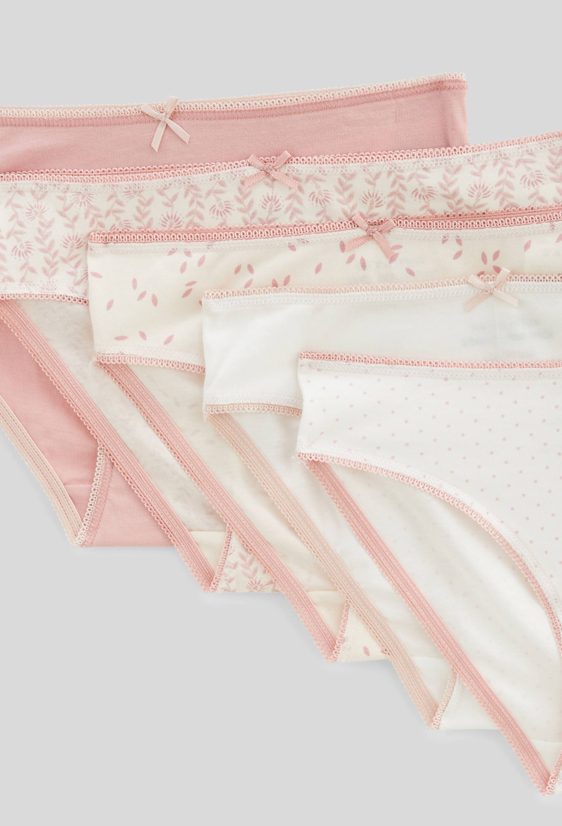 Lot de 5 culottes imprim&eacute;es en coton BIO GOTS, Ecru, large image number 2