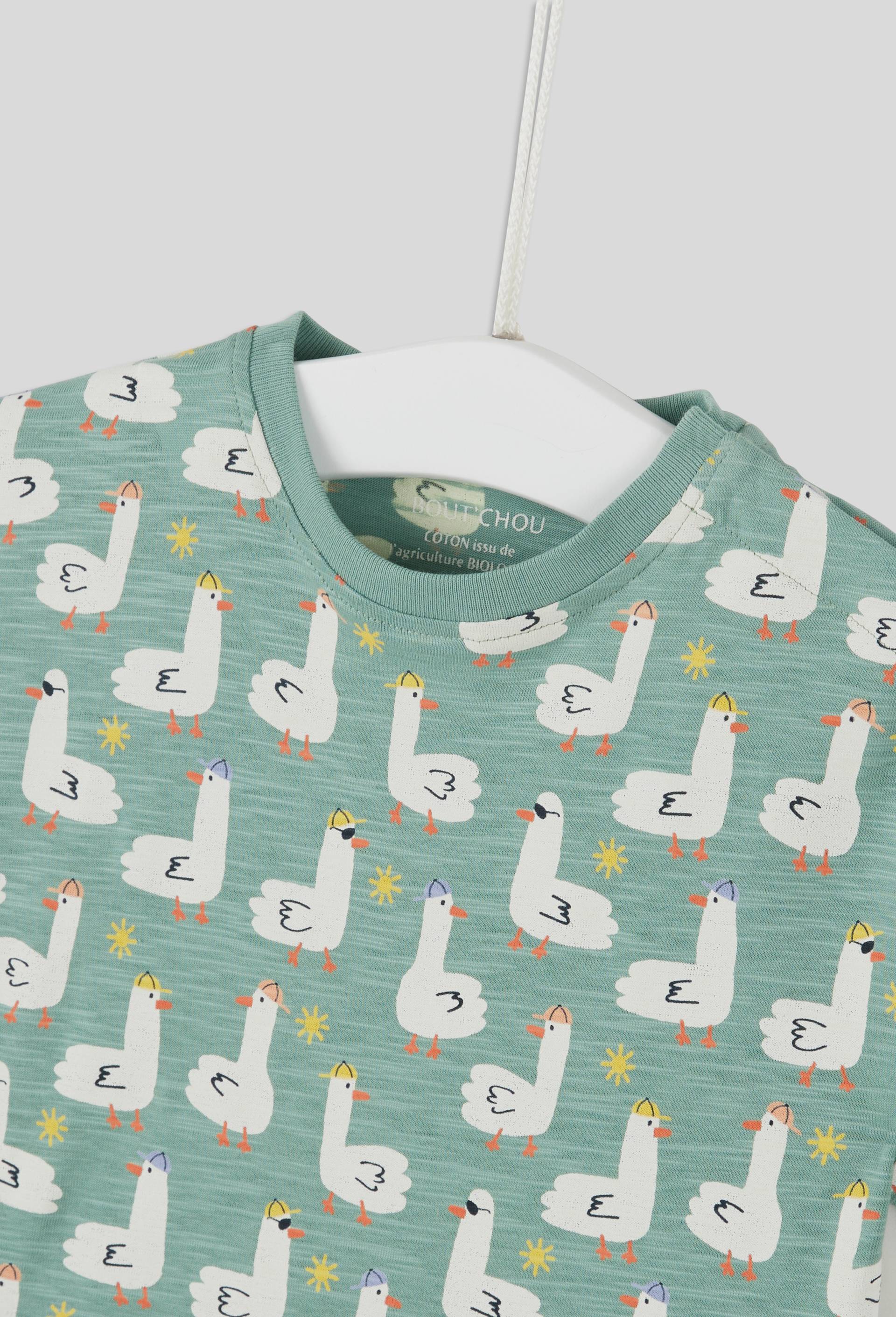 T-shirt manches courtes imprim&eacute; en coton BIO, certifi&eacute; OEKO-TEX, Vert, large image number 2