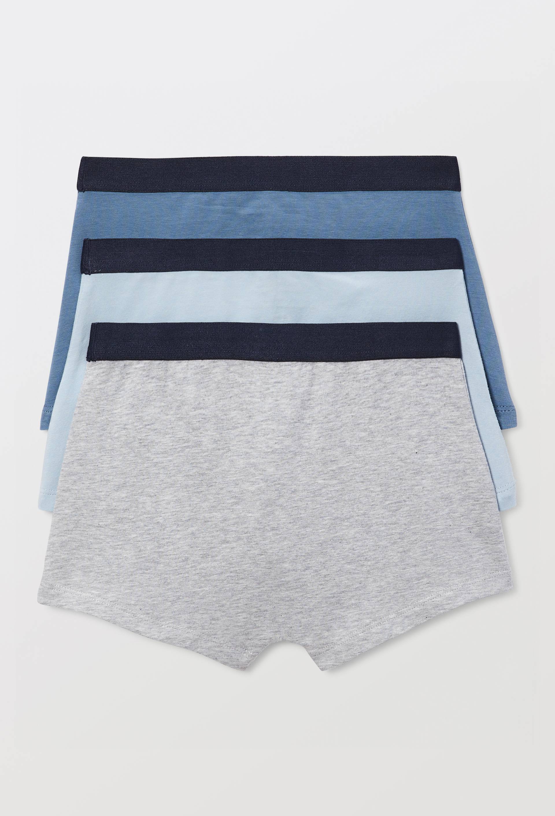 Lot de 3 boxers unis en coton BIO GOTS, Bleu clair, large image number 1