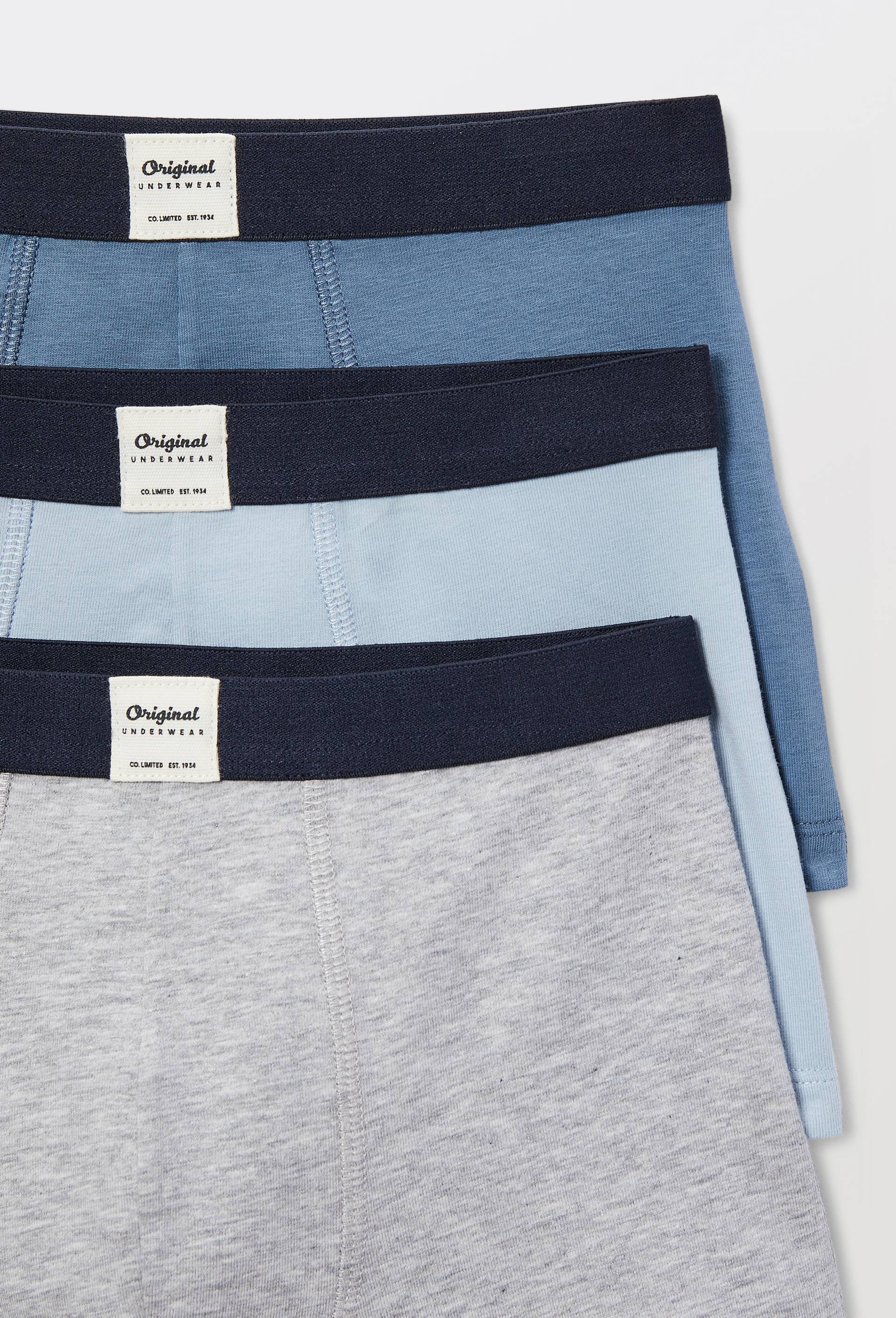 Lot de 3 boxers unis en coton BIO GOTS, Bleu clair, large image number 2.0