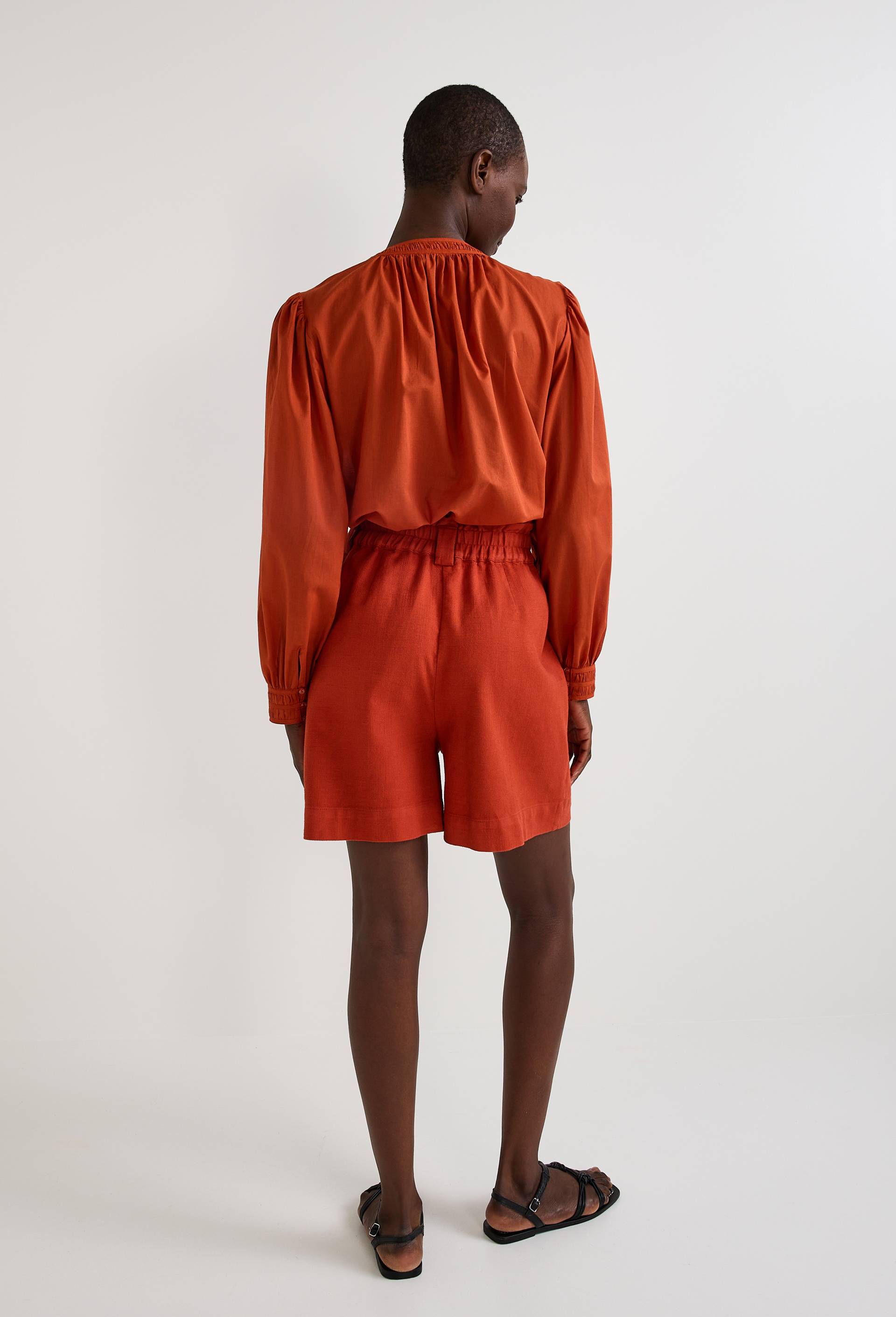 Short uni &eacute;lastiqu&eacute;, Orange fonc&eacute;, large image number 1