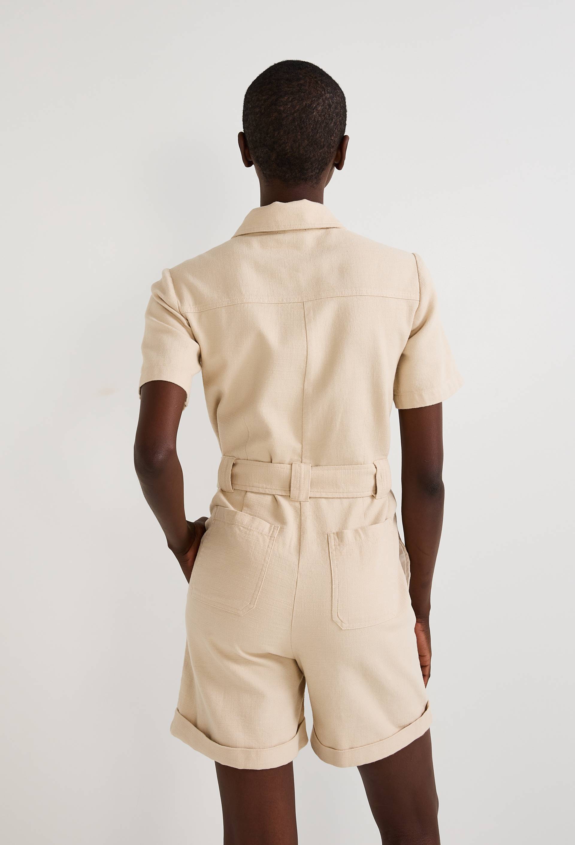 Combinaison short manches courtes, Beige clair, large image number 1
