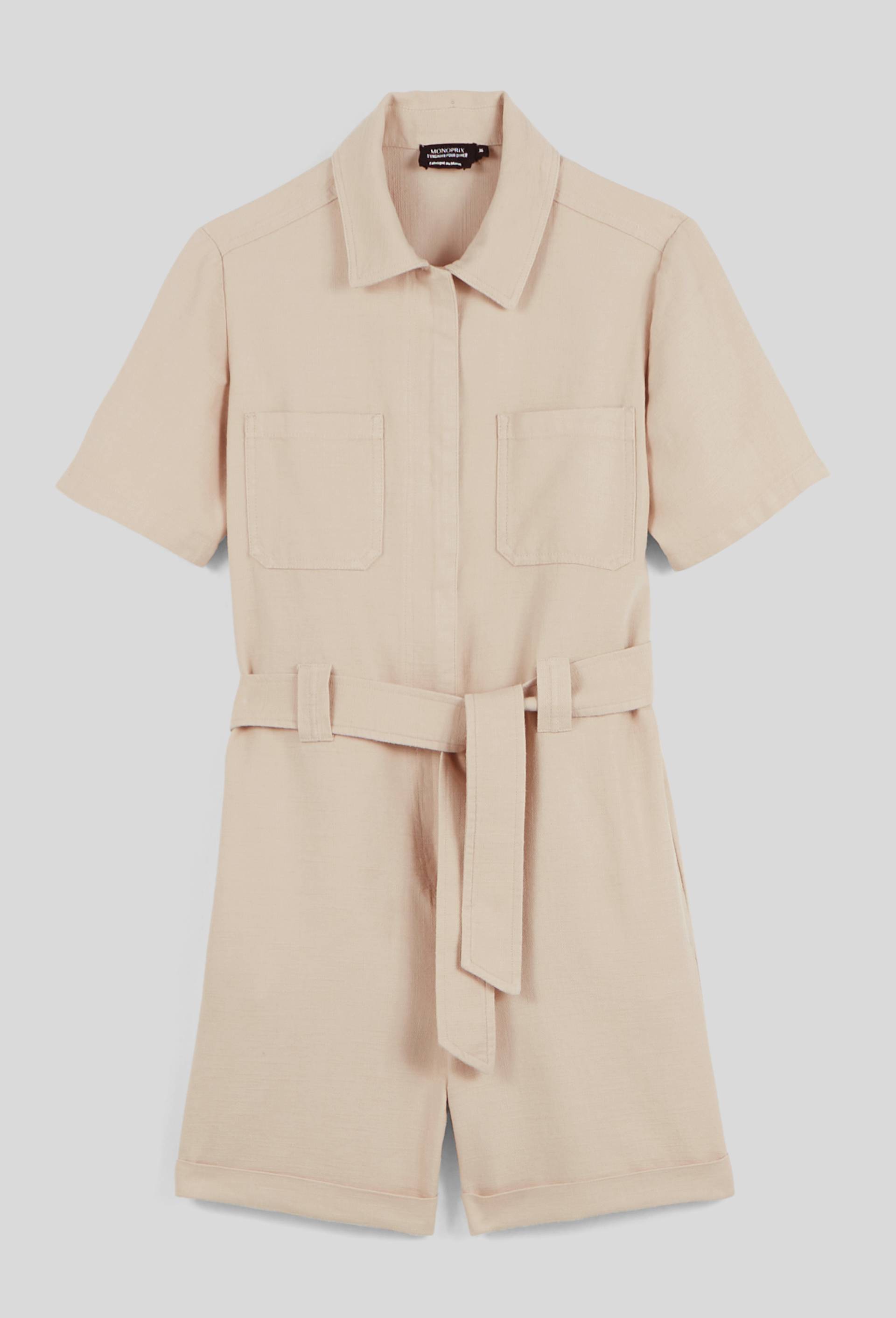 Combinaison short manches courtes, Beige clair, large image number 2