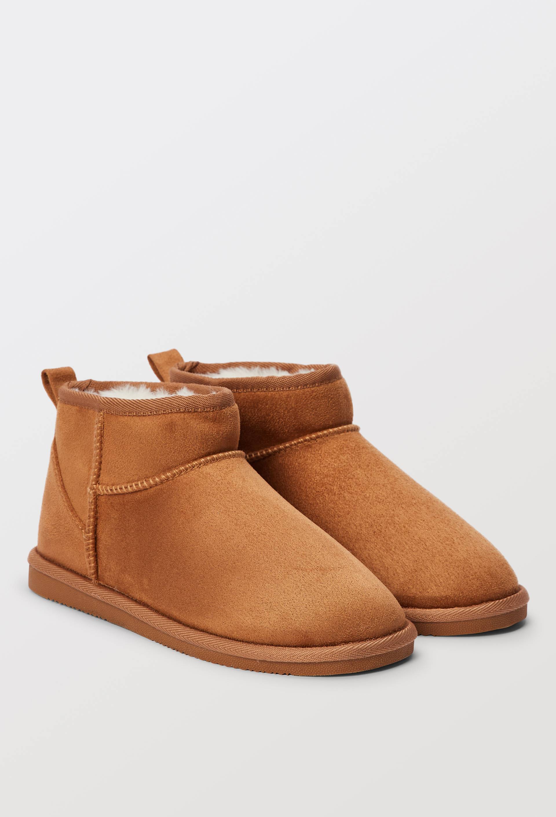 Bottillons courts int&eacute;rieur en fausse fourrure, Brun, swatch image