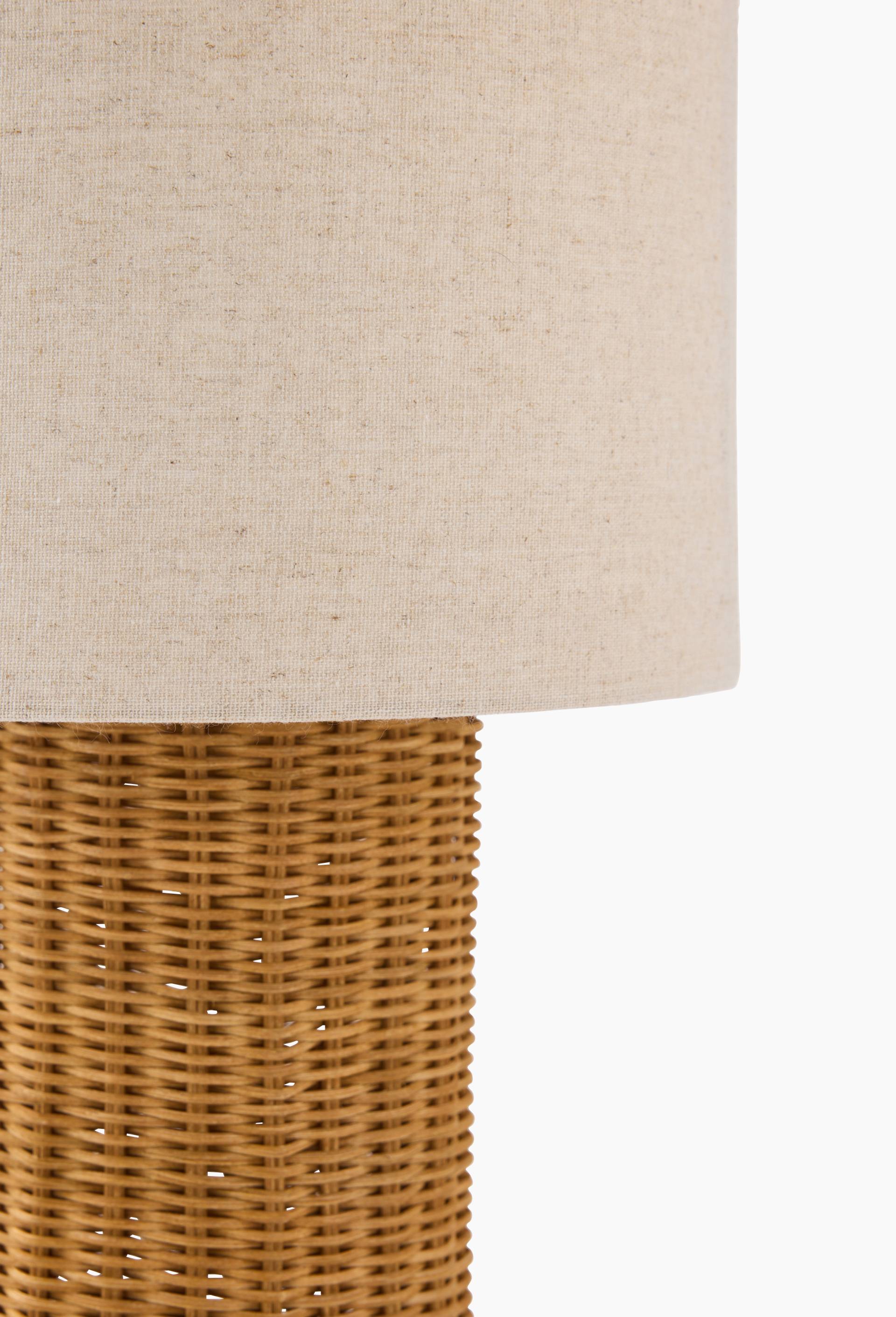 Lampe avec pied en rotin, D25xH43cm, Beige clair, large image number 1