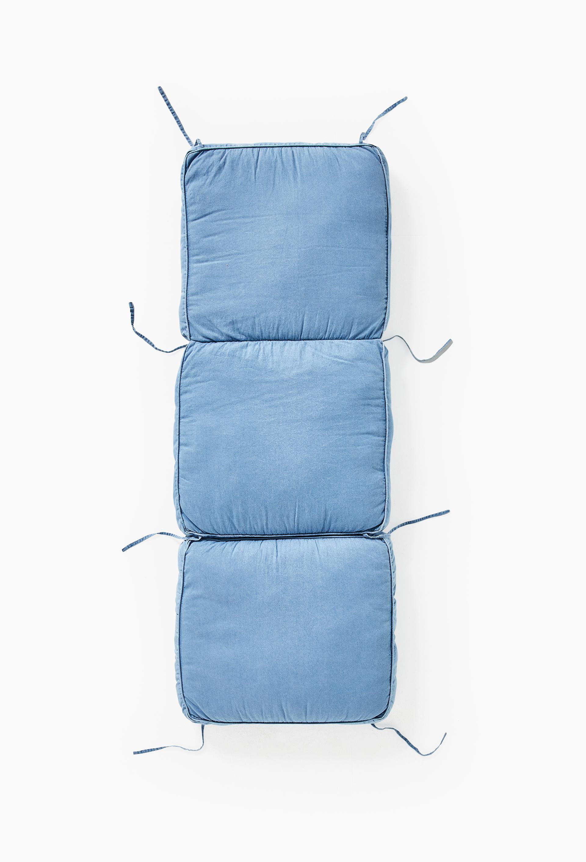 Matelas 3 parties, 60x180x10cm, 100% coton, Bleu fonc&eacute;, large image number 1