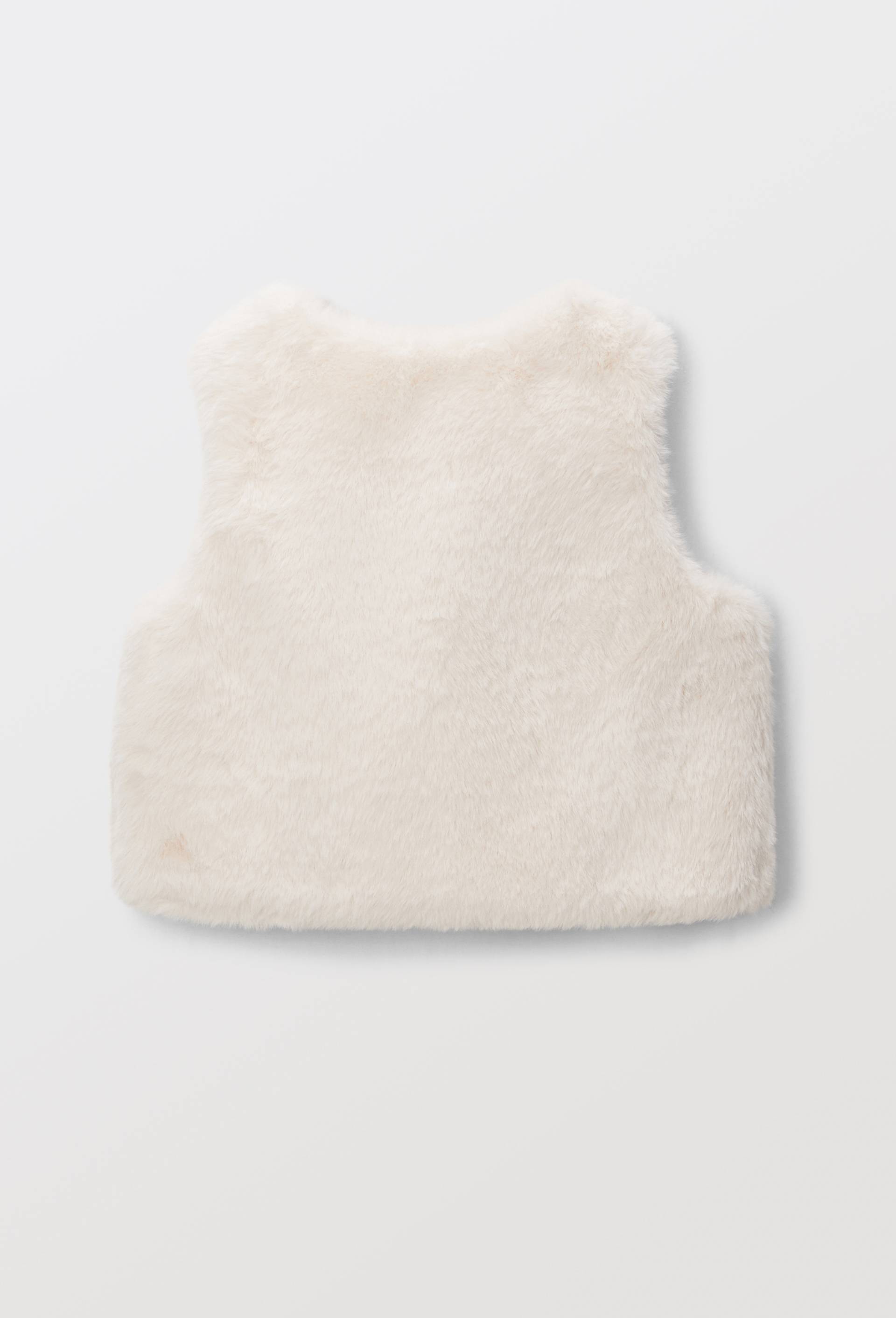Gilet beige fausse fourrure, 20% laine