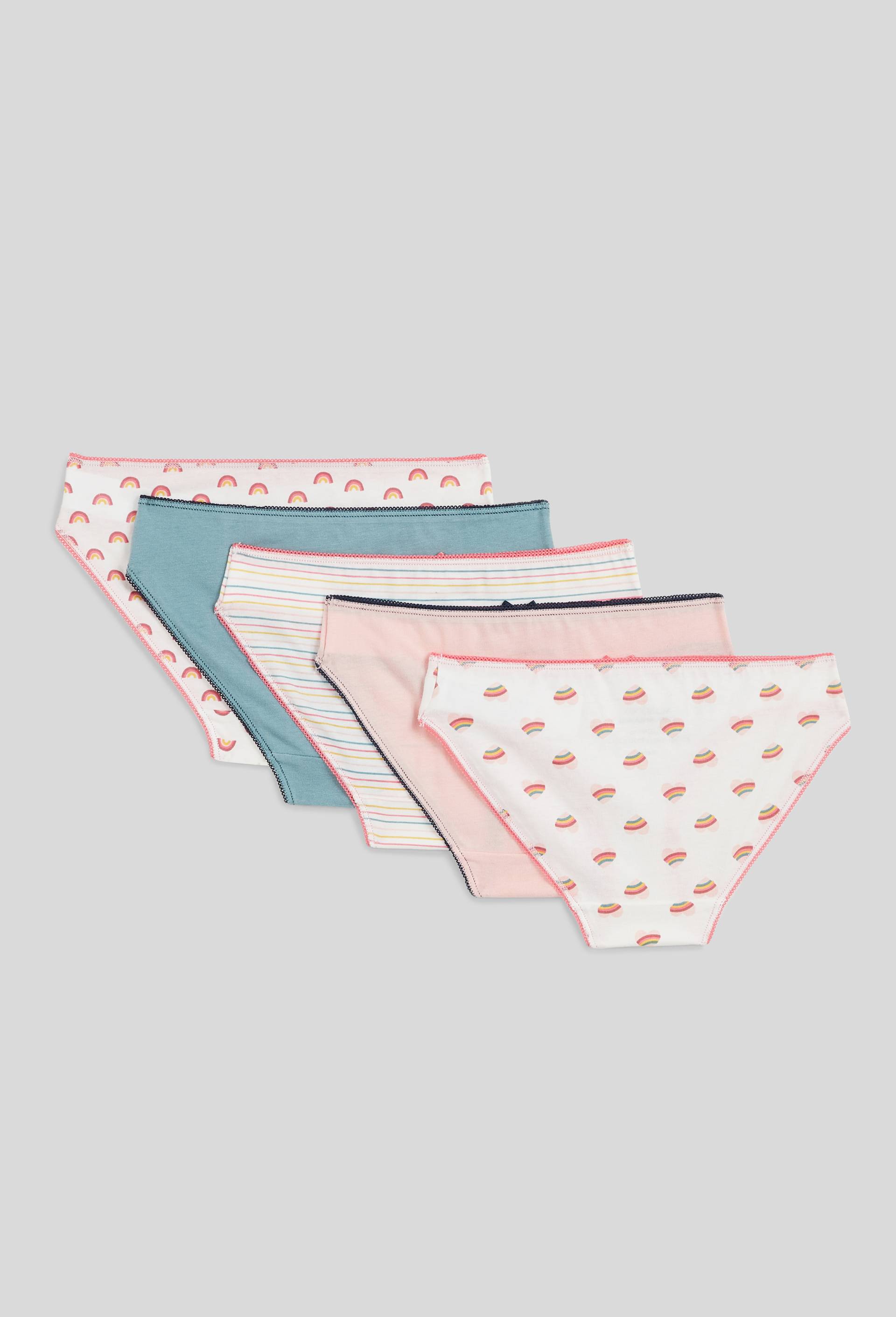 Lot de 5 culottes imprim&eacute;es en coton BIO GOTS, Bleu fonc&eacute;, large image number 1