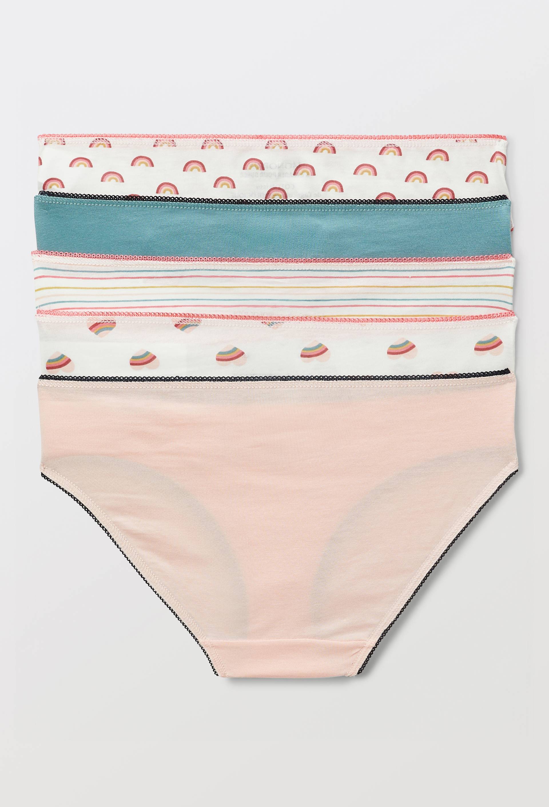 Lot de 5 culottes imprim&eacute;es en coton BIO GOTS, Bleu fonc&eacute;, large image number 1