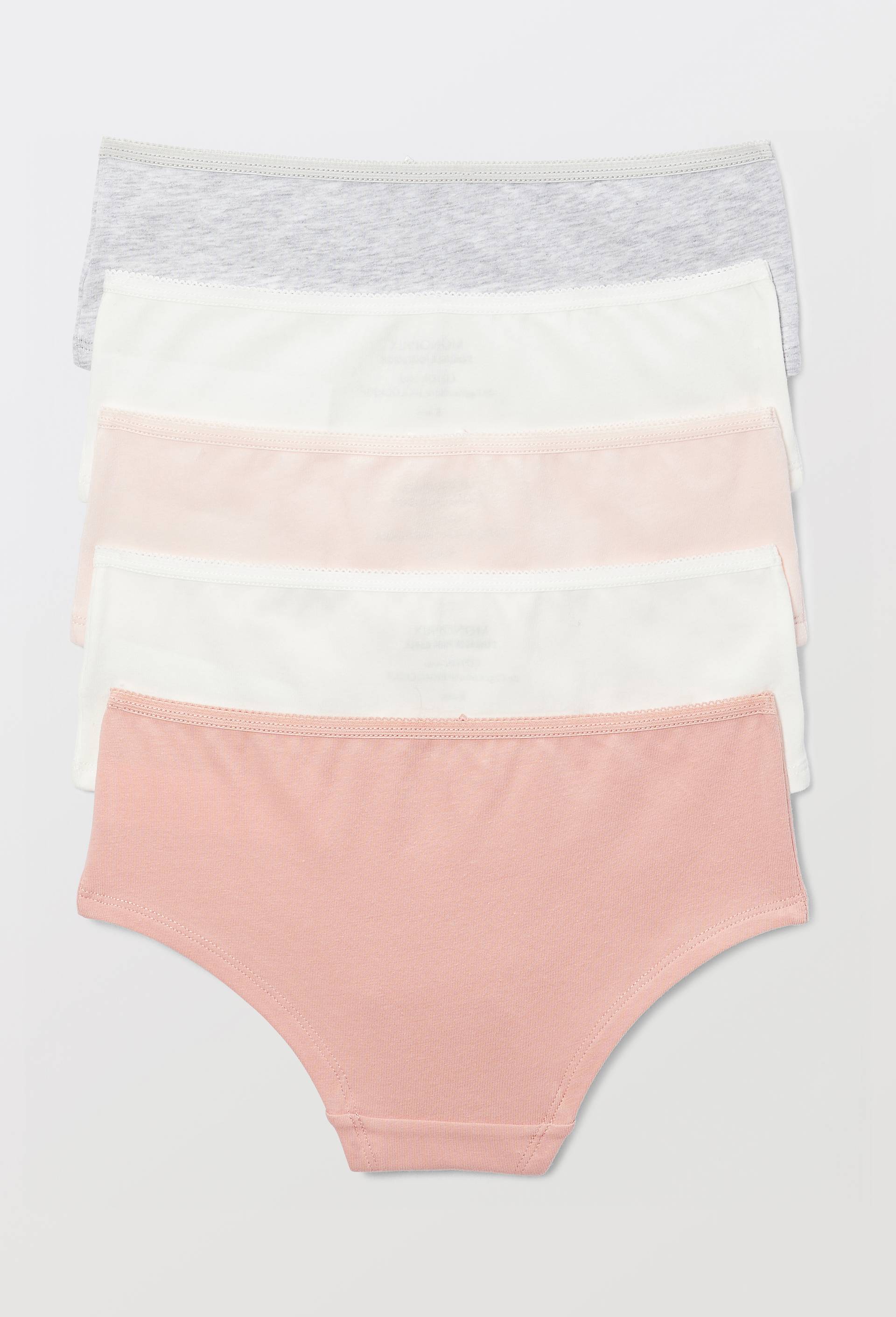 Lot de 5 shorties unis en coton BIO, Ecru, large image number 1.0