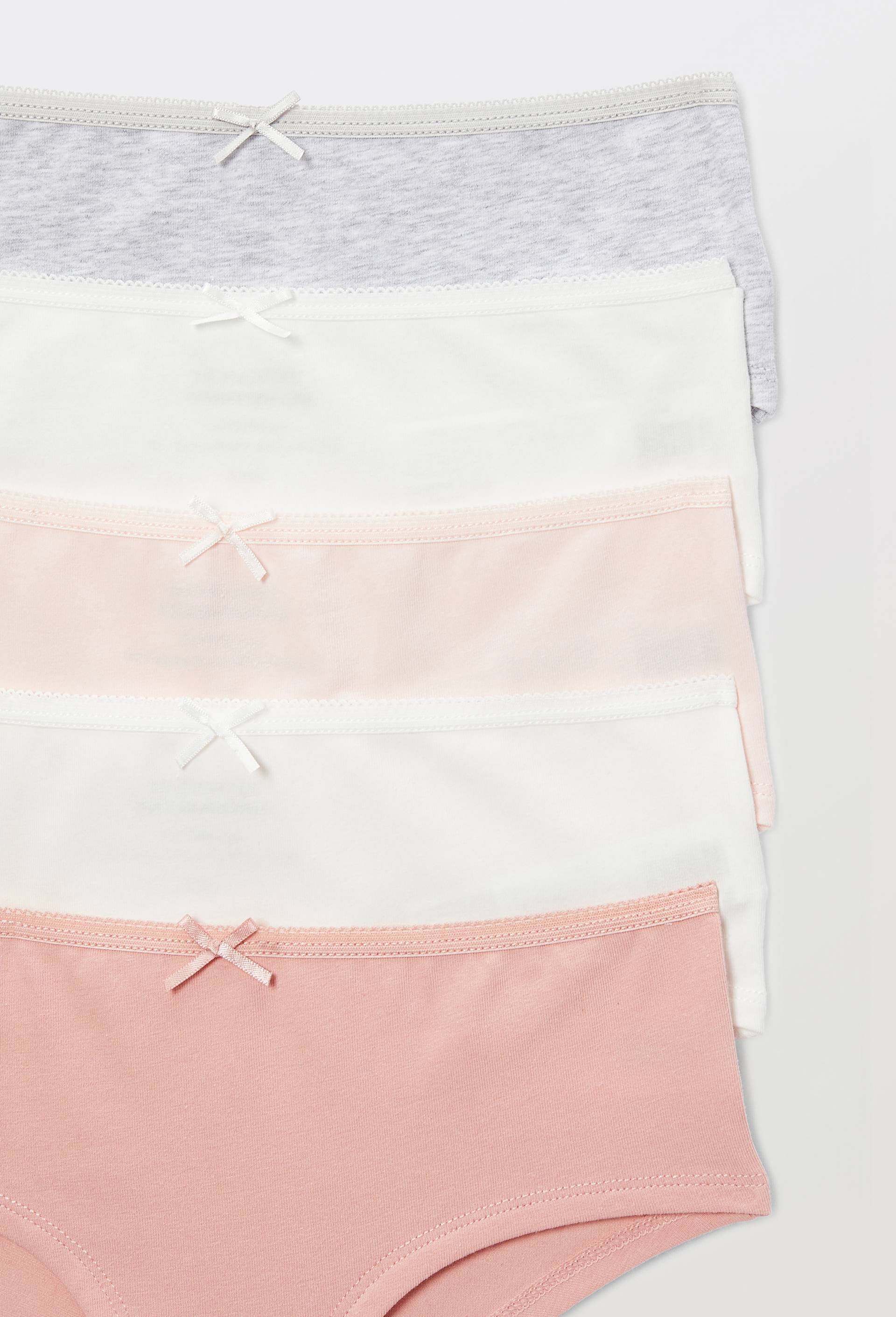 Lot de 5 shorties unis en coton BIO, Ecru, large image number 2.0