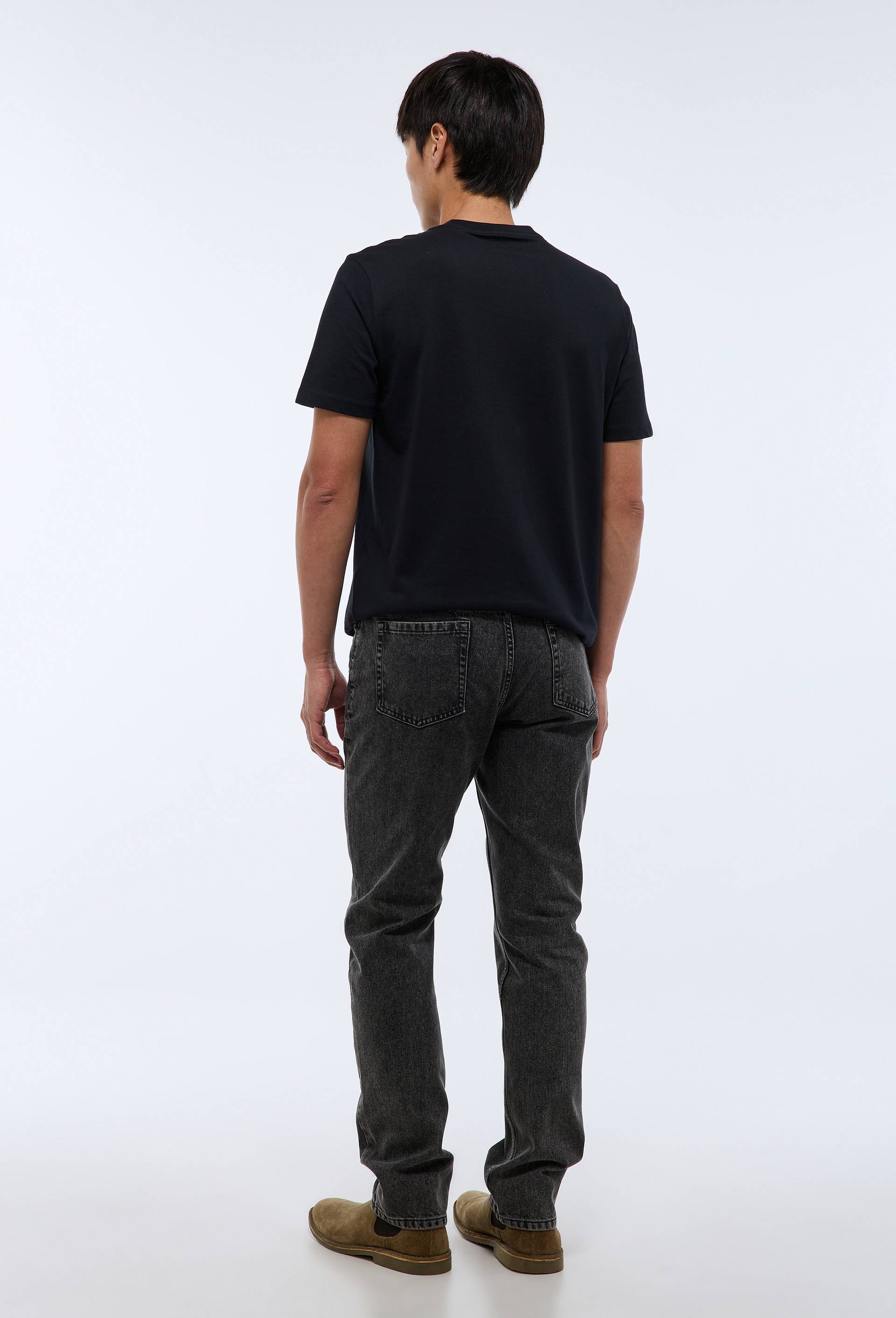 Jean straight en coton bio, Gris fonc&eacute;, large image number 2.0