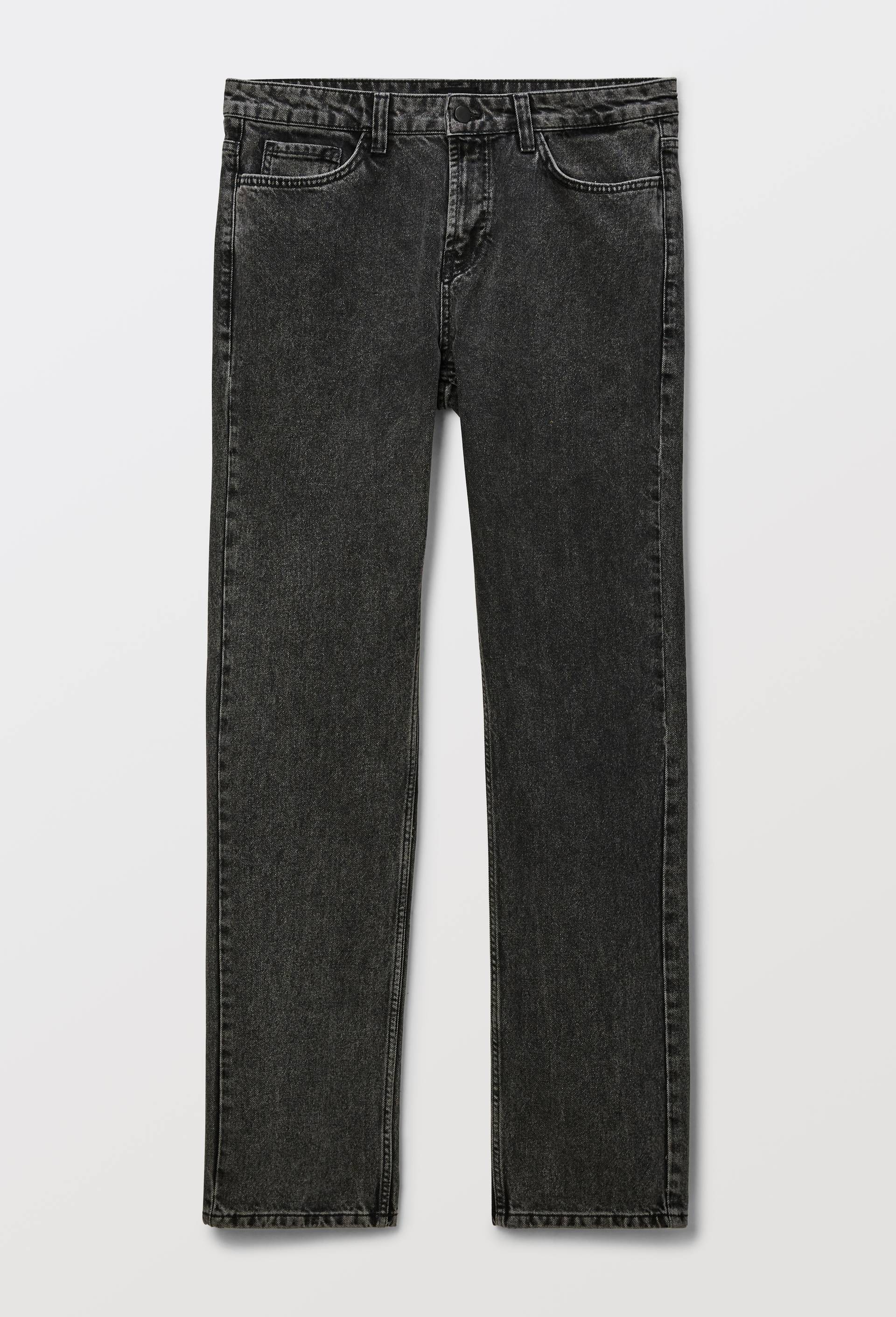 Jean straight en coton bio, Gris fonc&eacute;, large image number 3