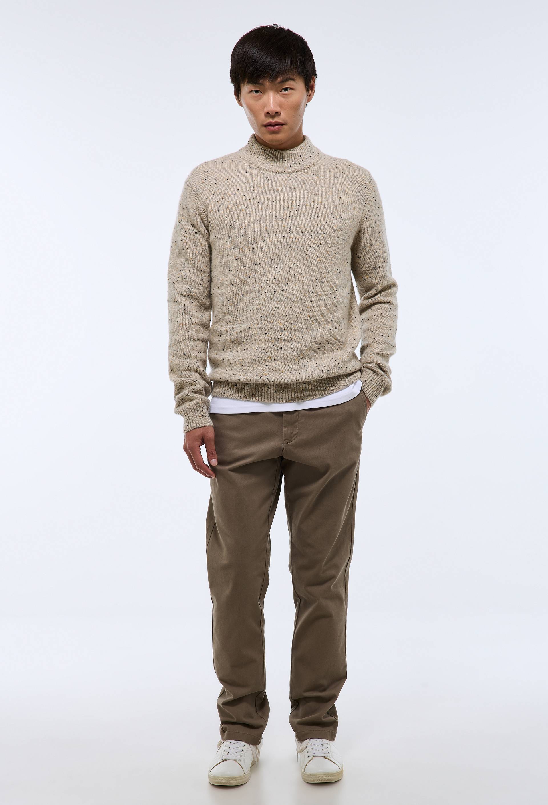 Pantalon chino straight en coton BIO GOTS, Brun clair, large image number 0