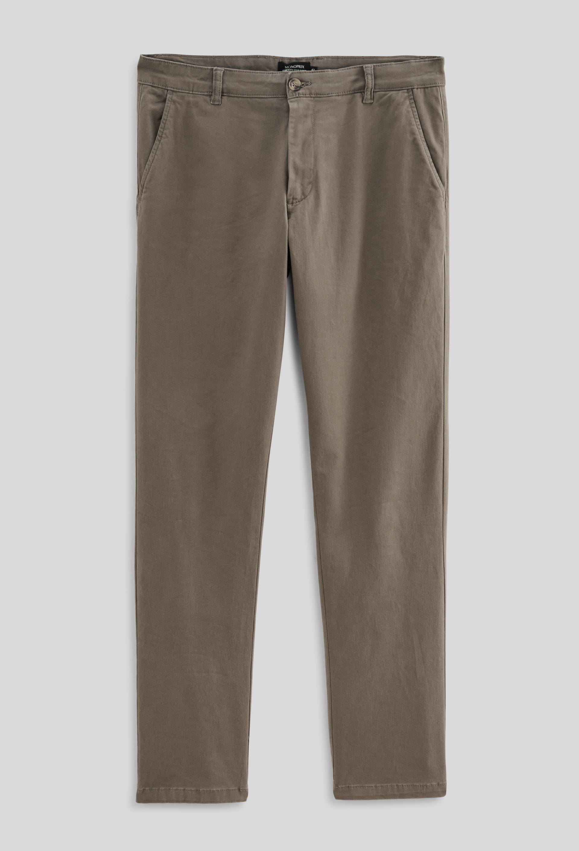 Pantalon chino straight en coton BIO GOTS, Brun clair, large image number 1