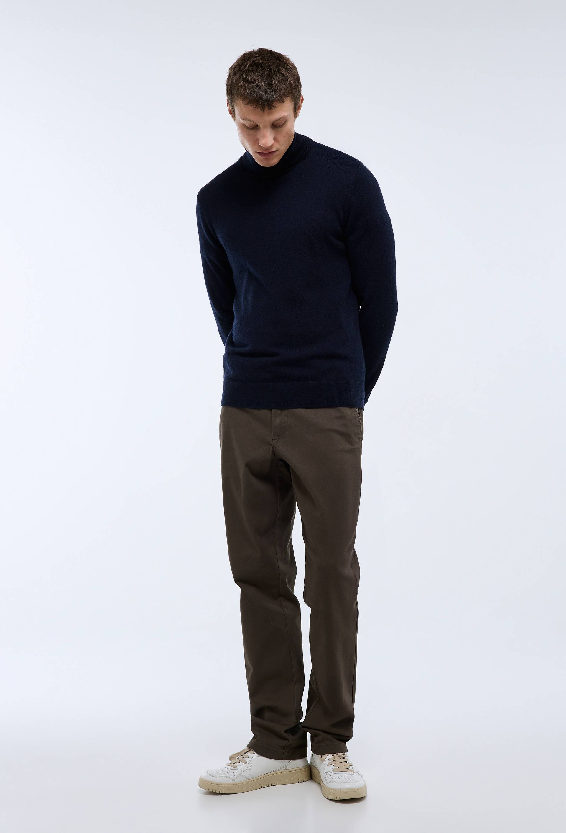 Pantalon chino straight en coton BIO GOTS, Brun fonc&eacute;, large image number 0
