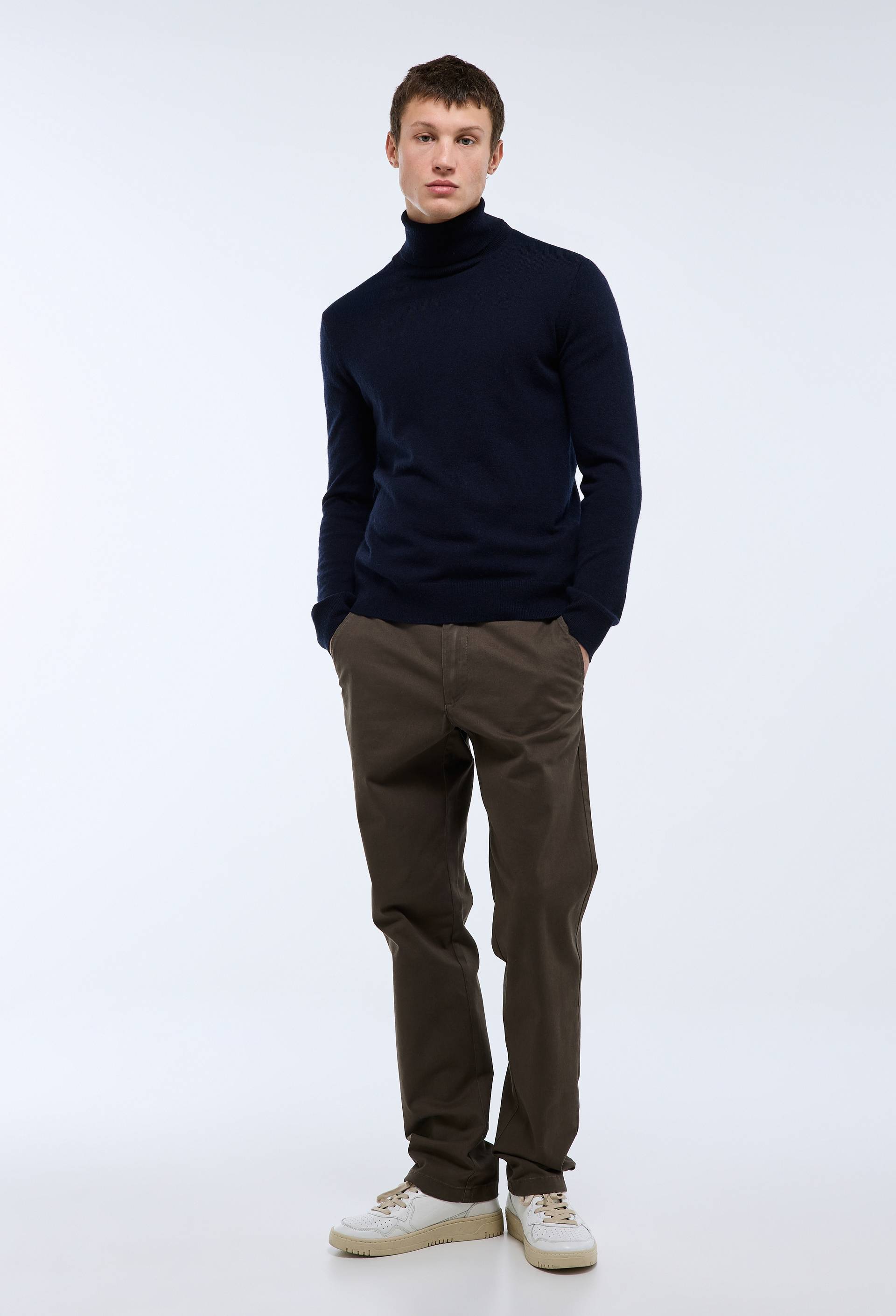 Pantalon chino straight en coton BIO GOTS, Brun fonc&eacute;, large image number 2