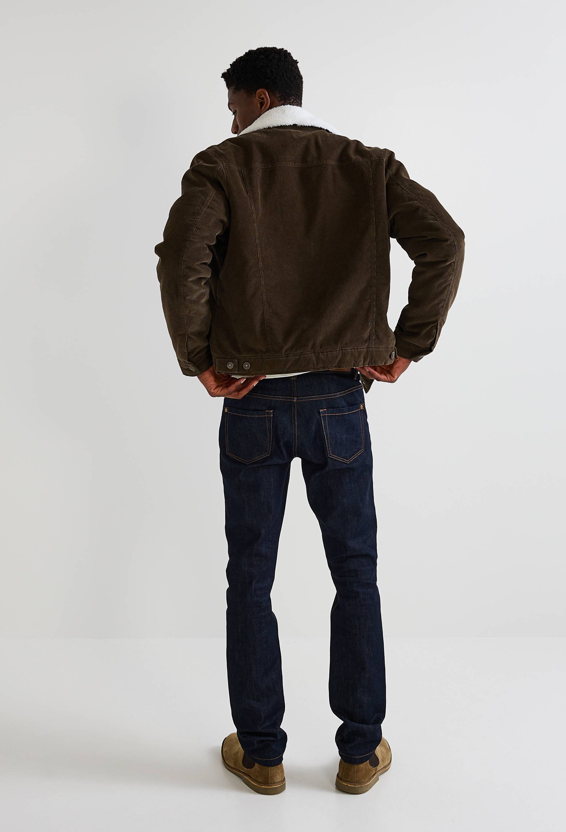 Veste col sherpa en velours de coton, Brun fonc&eacute;, large image number 1