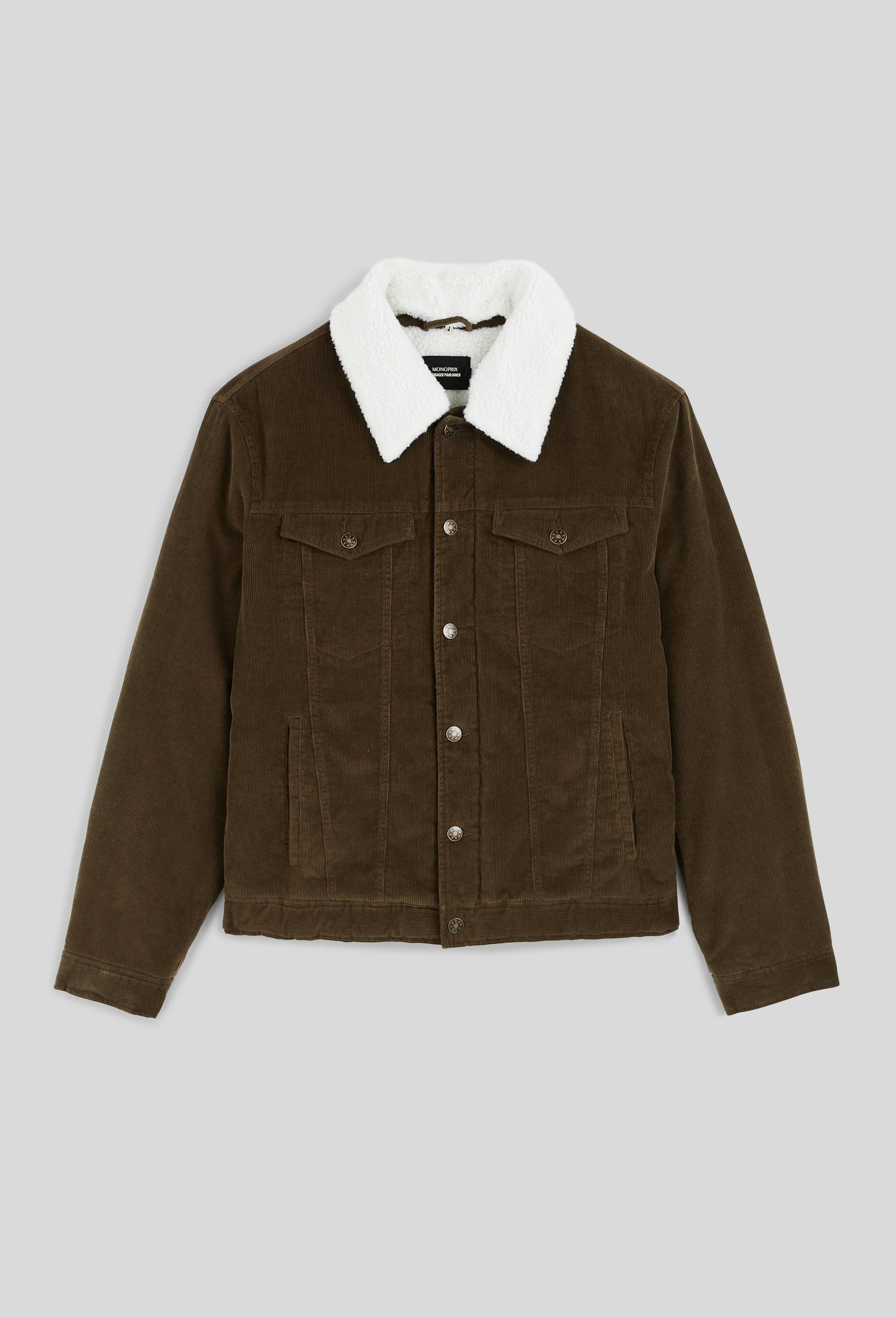 Veste col sherpa en velours de coton, Brun fonc&eacute;, large image number 2