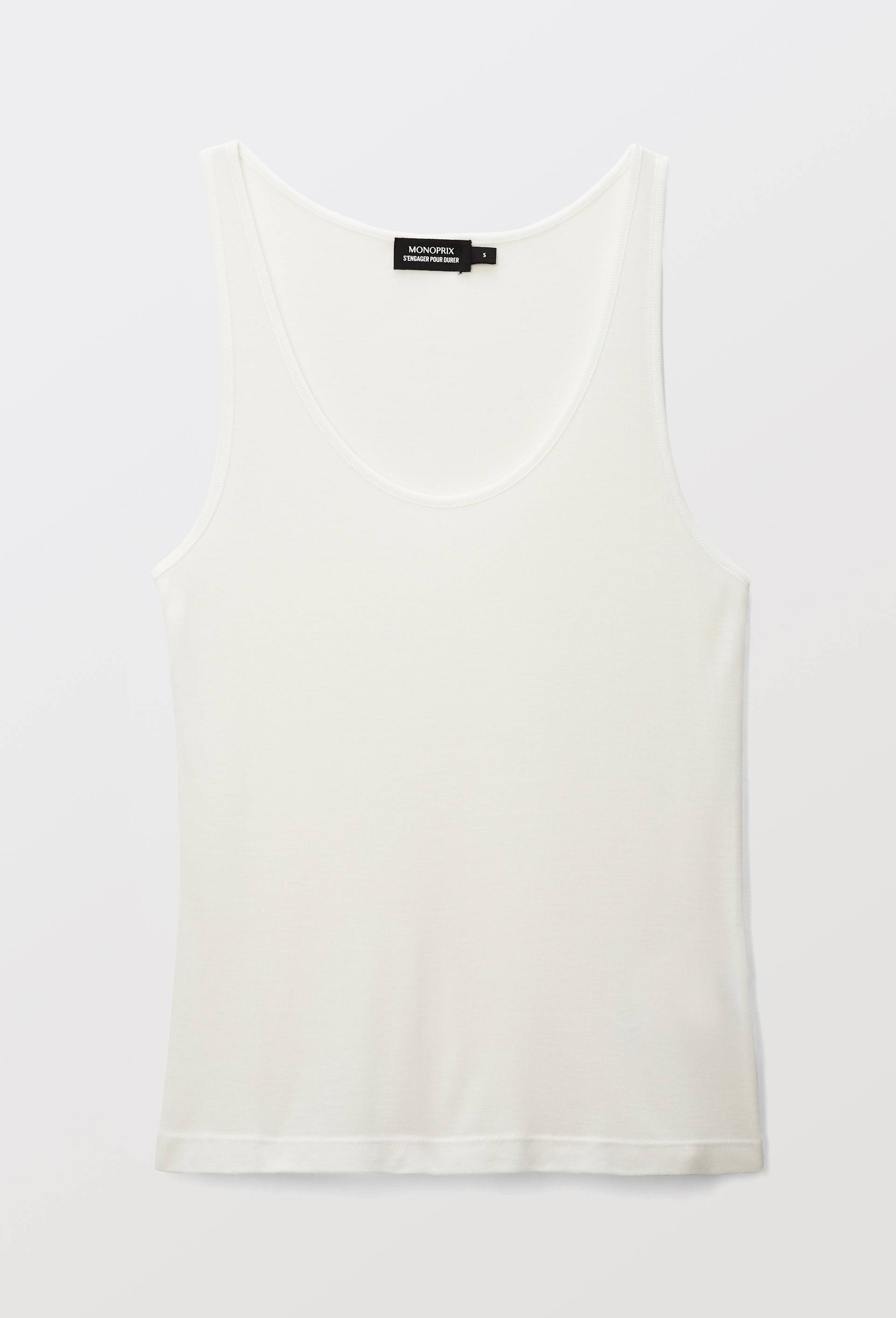 Débardeur col rond uni ECRU pour femme MONOPRIX