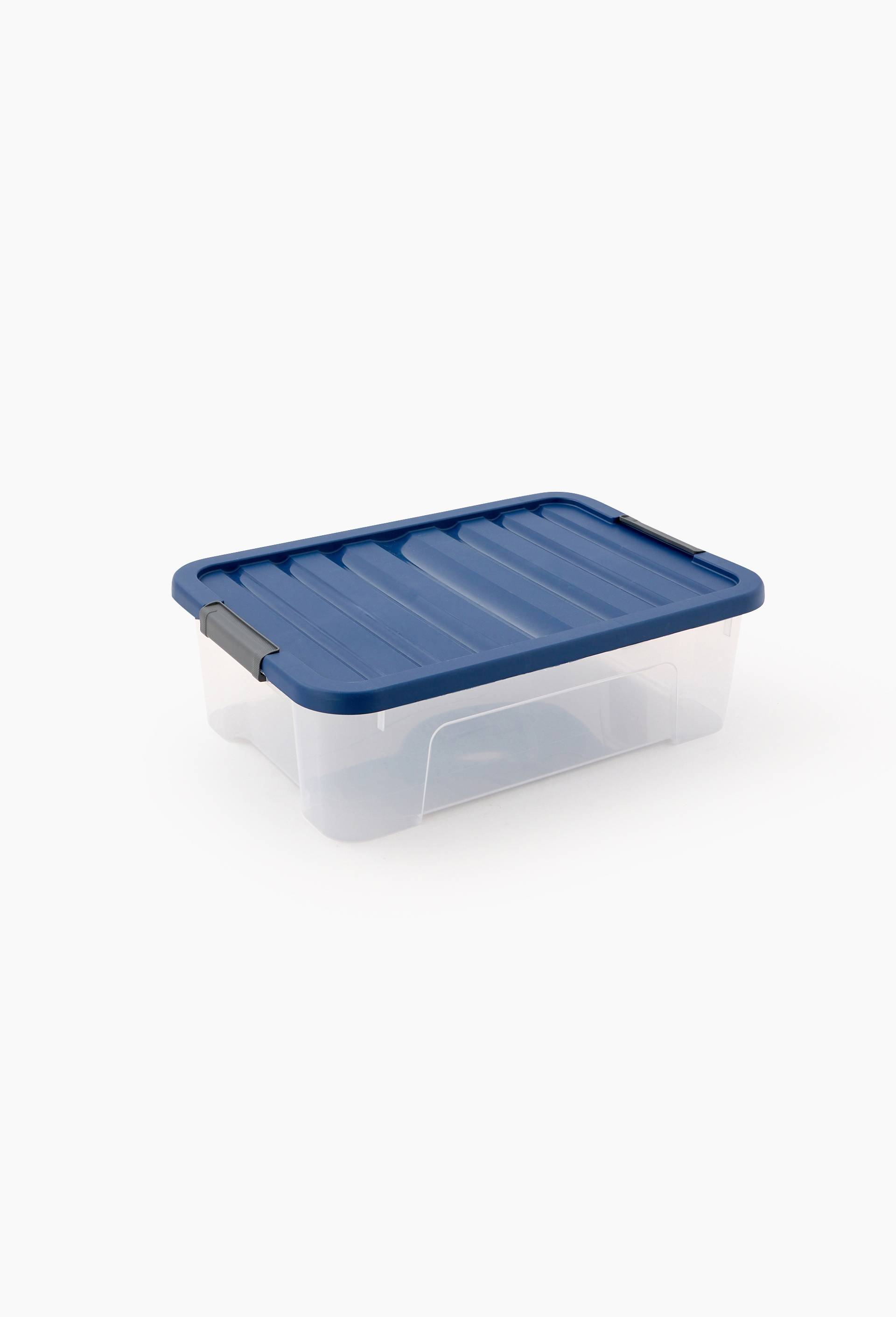 Boite, L.55,5 x l.39 x h.17 cm, en plastique recycl&eacute;, Transparent, large image number 0.0