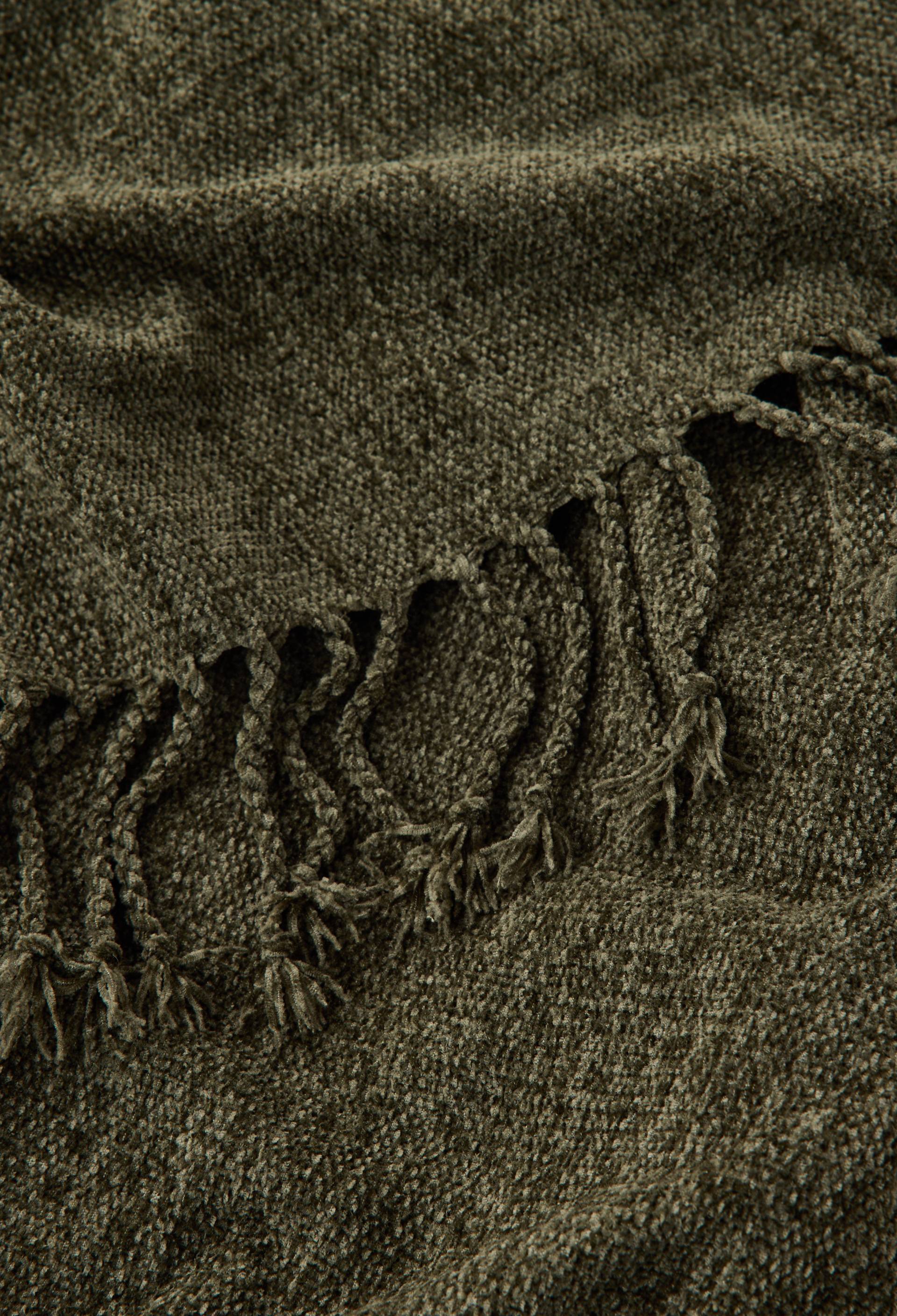 Plaid chenille uni, polyester recycl&eacute;, Vert fonc&eacute;, large image number 3