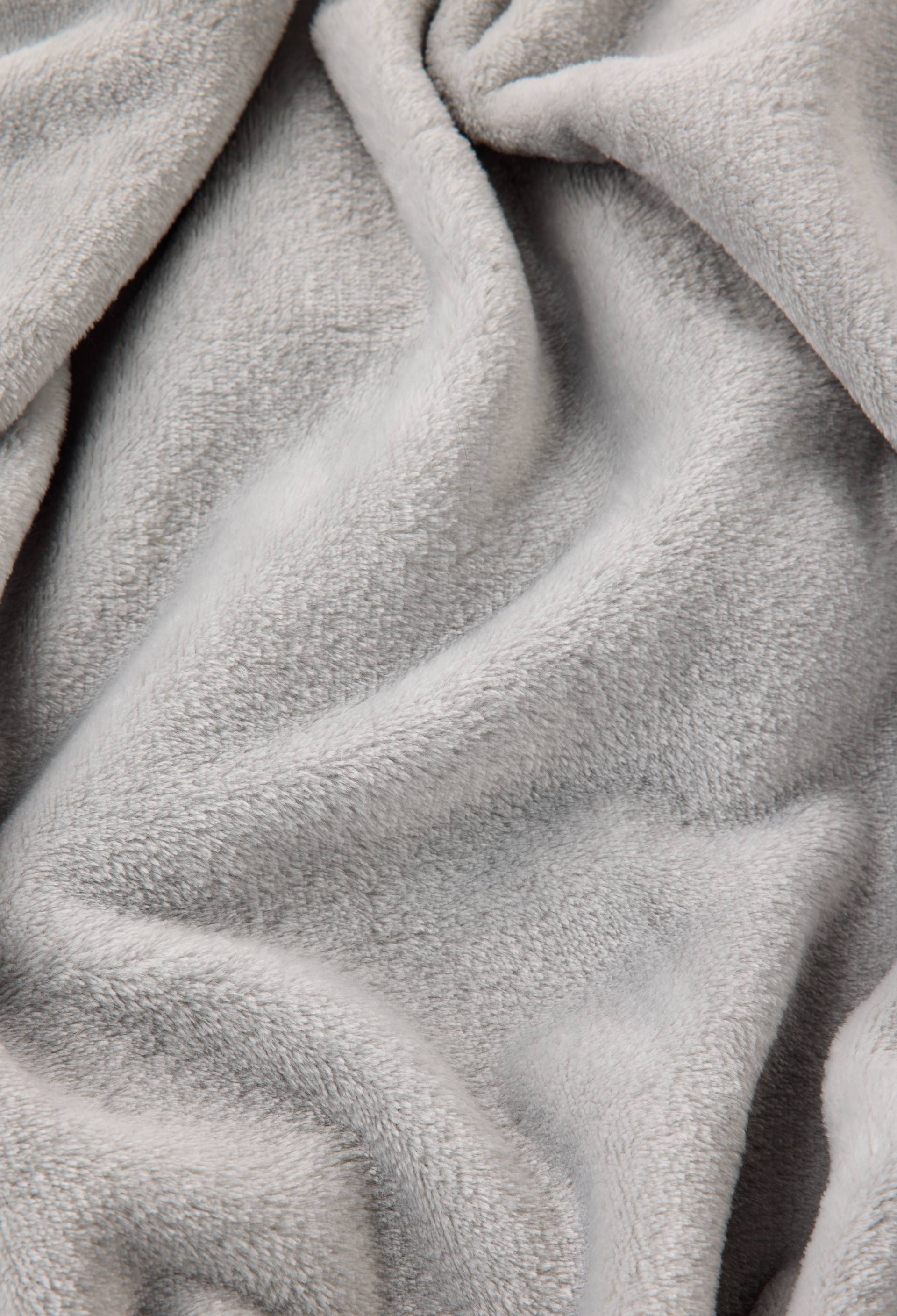 Plaid microfibre uni, polyester recycl&eacute;, Gris, large image number 3