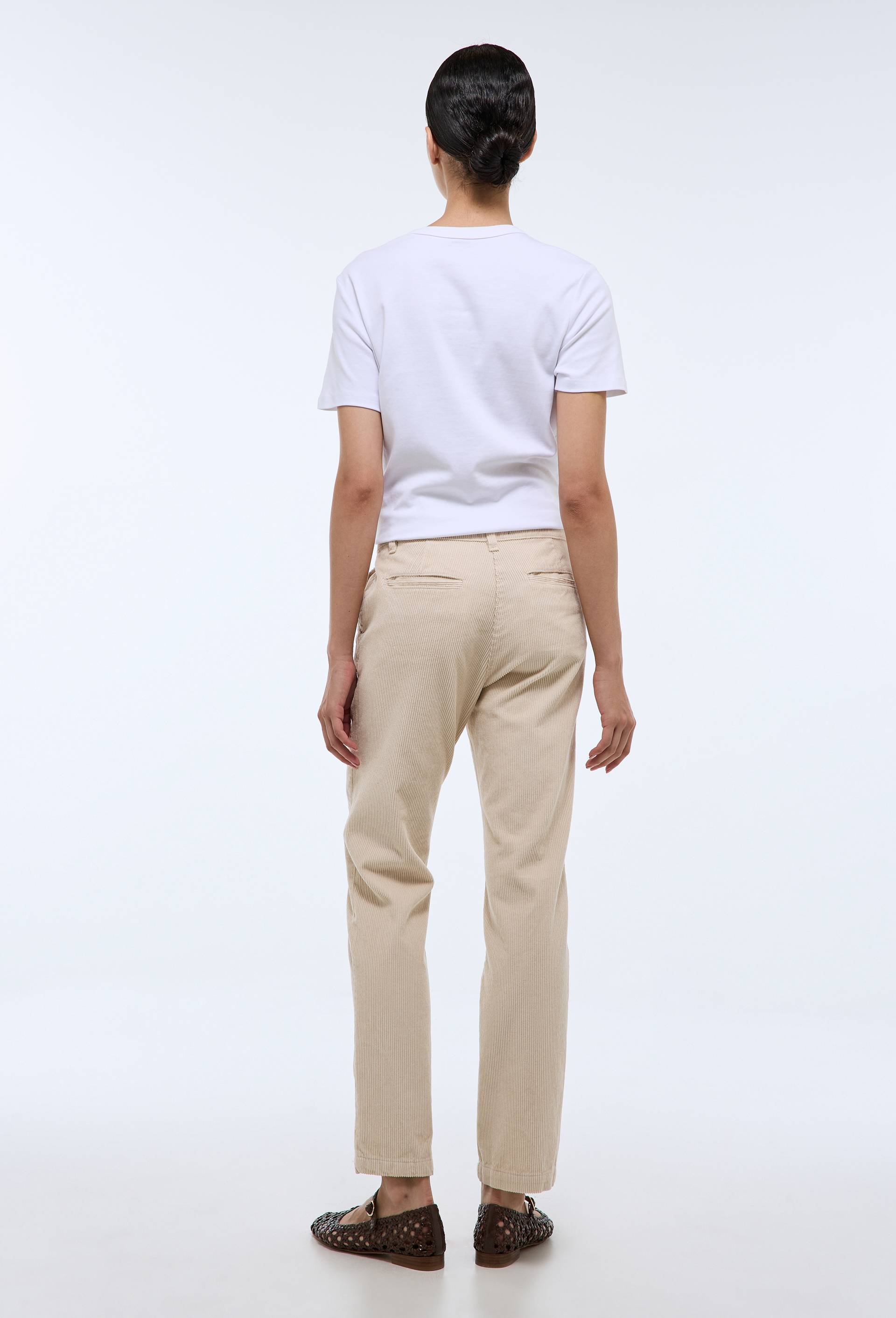 Pantalon en velours droit en coton BIO GOTS, Beige clair, large image number 1
