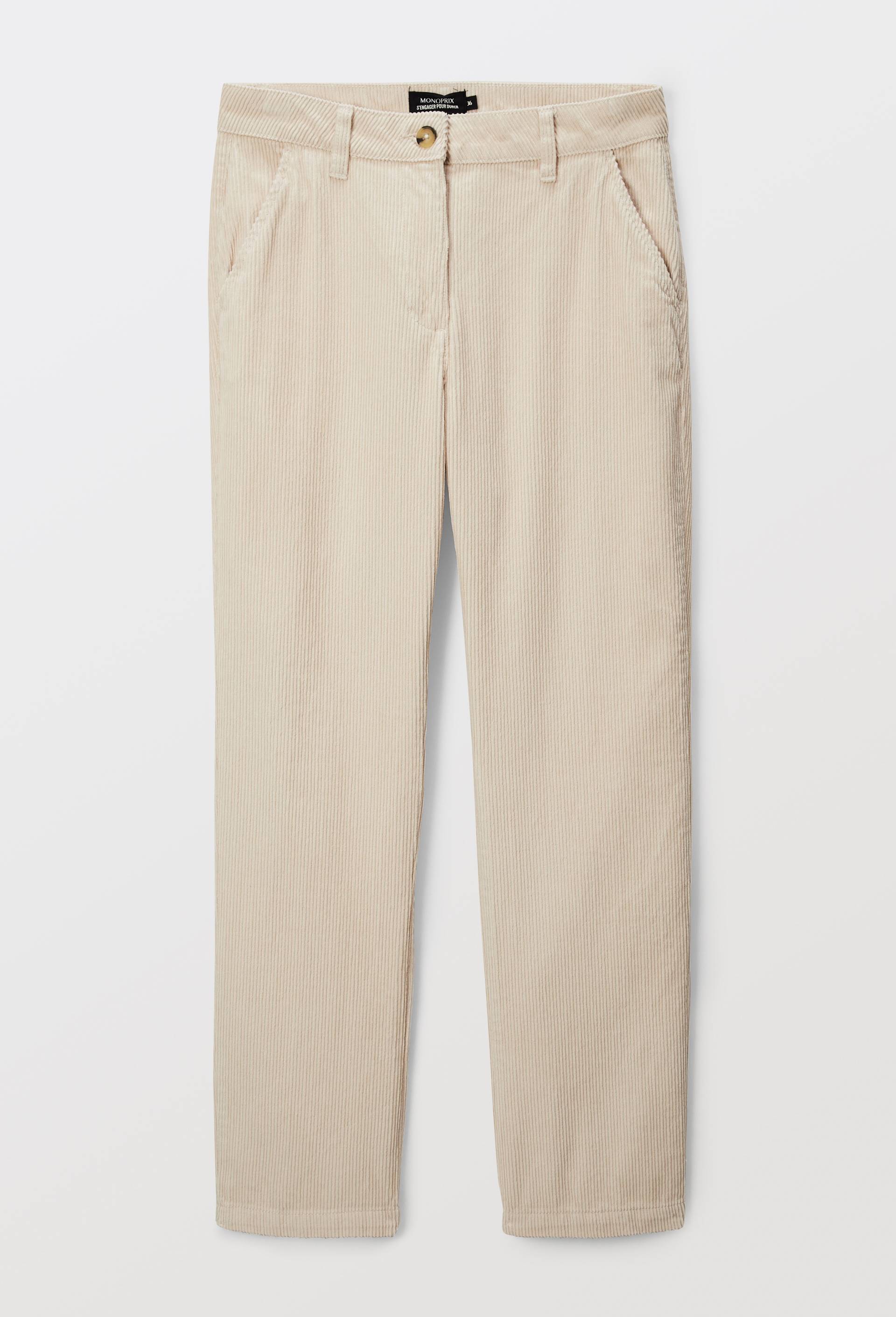 Pantalon en velours droit en coton BIO GOTS, Beige clair, large image number 2.0
