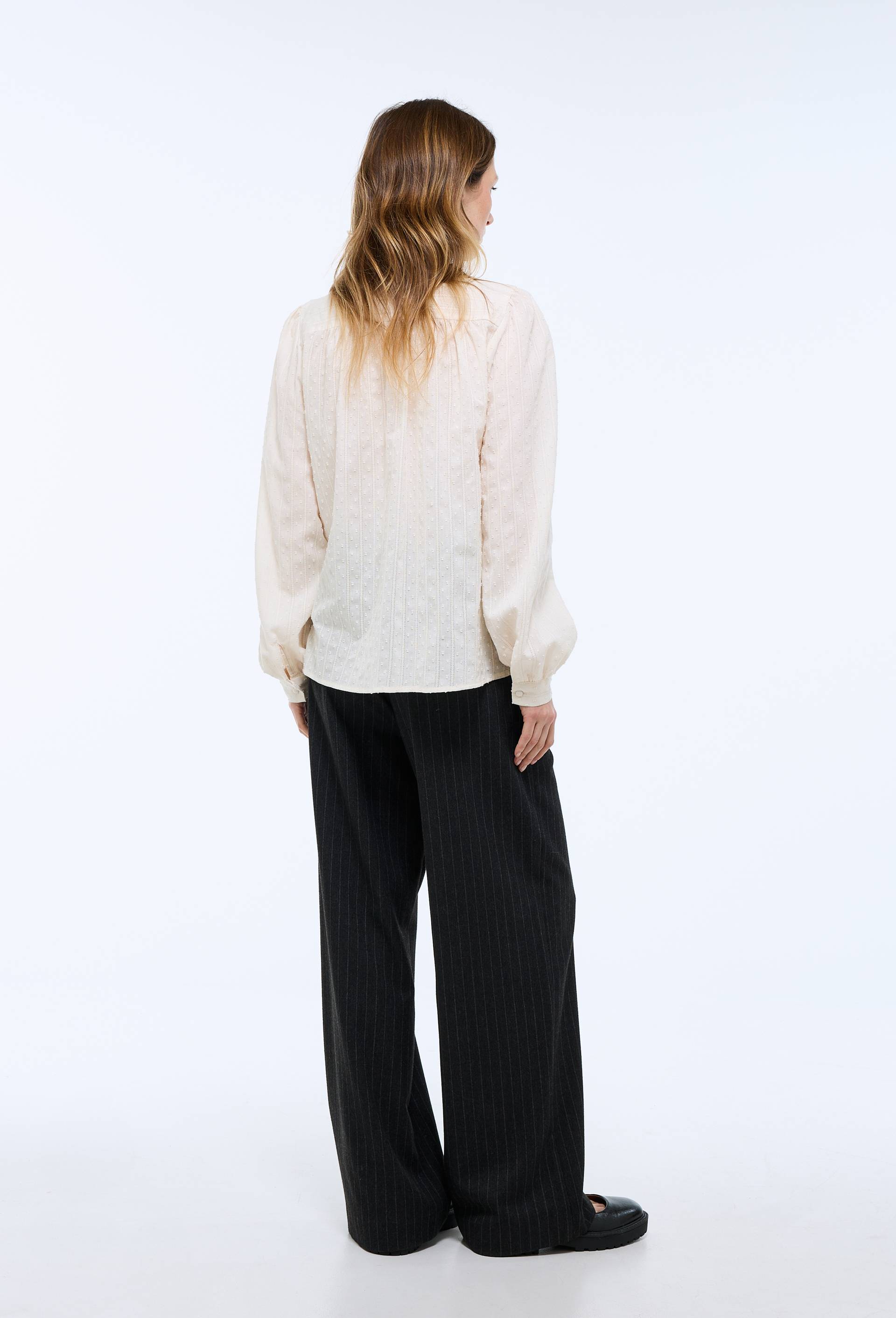 Chemise manches longues unie en coton BIO GOTS, Blanc, large image number 1