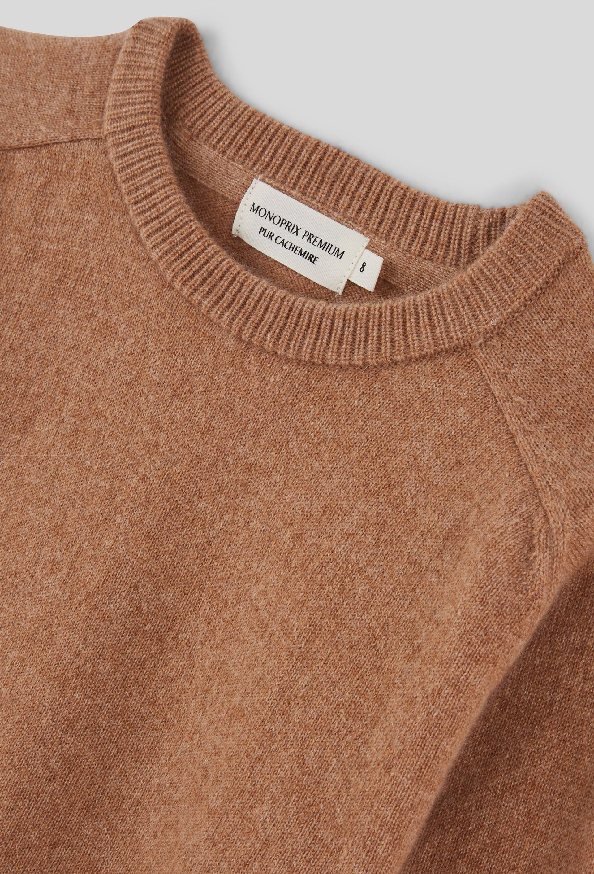 Pull uni col rond en 100% cachemire, Beige, large image number 3