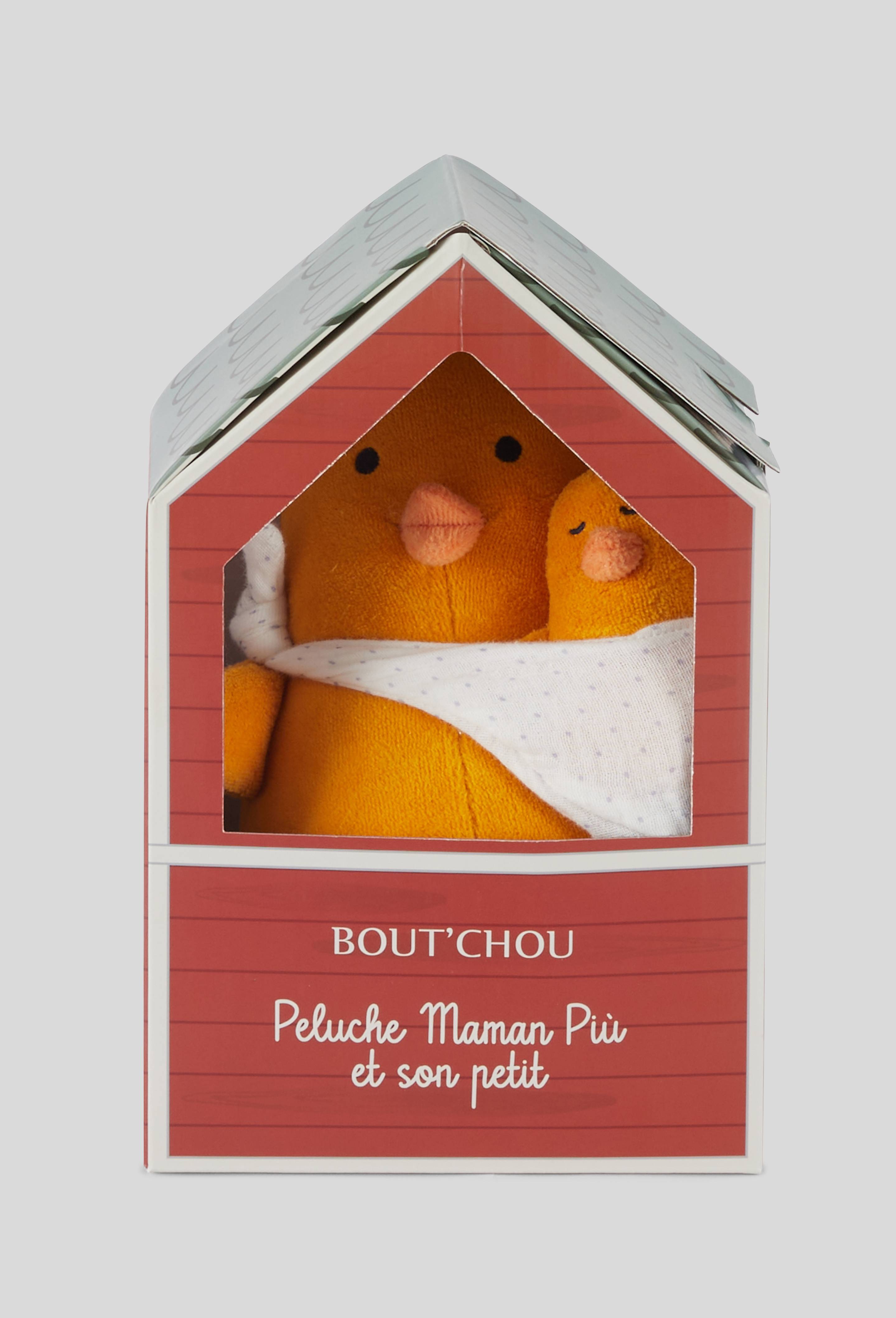 Doudou poussin en coton BIO, Jaune, large image number 1
